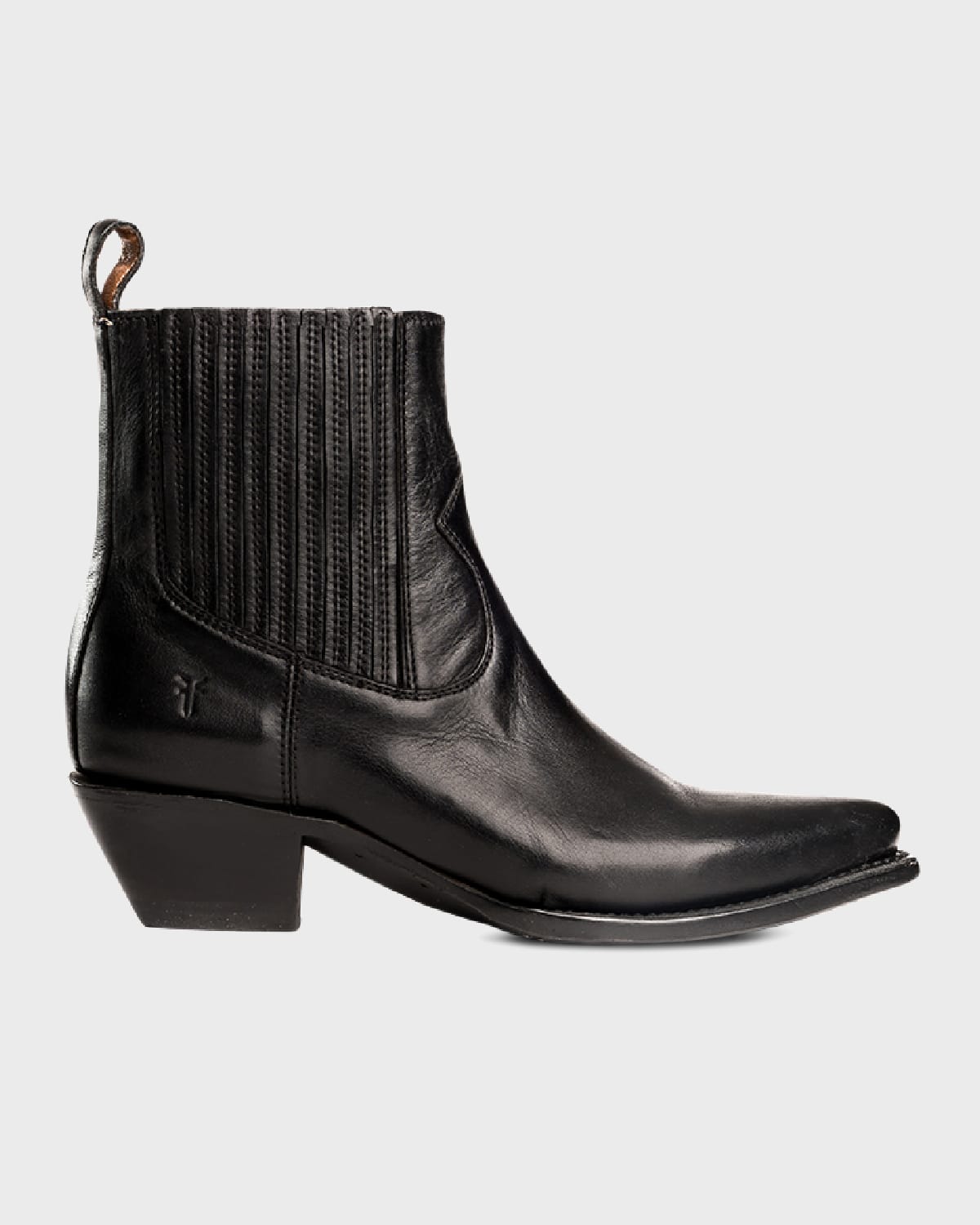 Sacha Leather Western Chelsea Booties