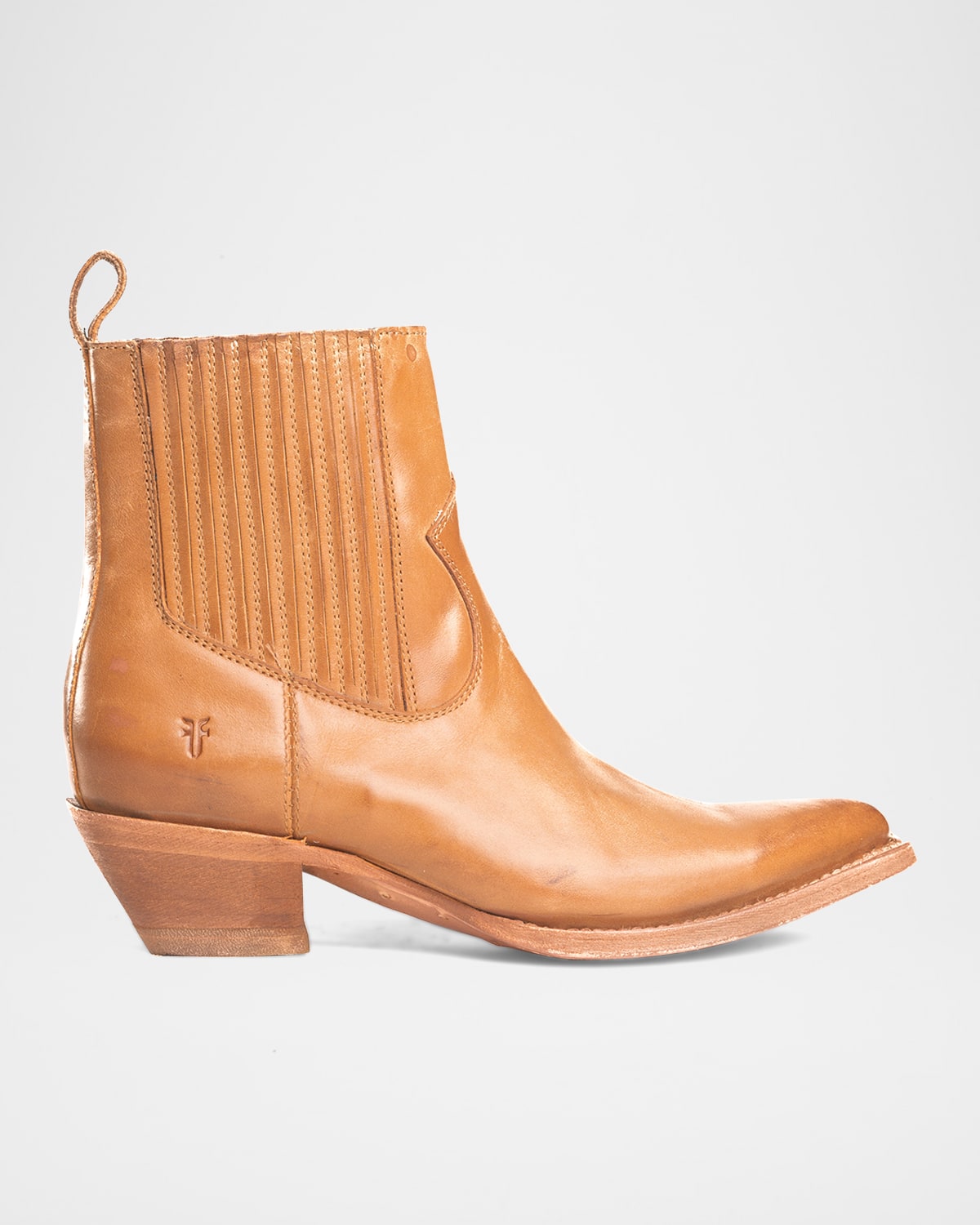 Sacha Leather Western Chelsea Booties