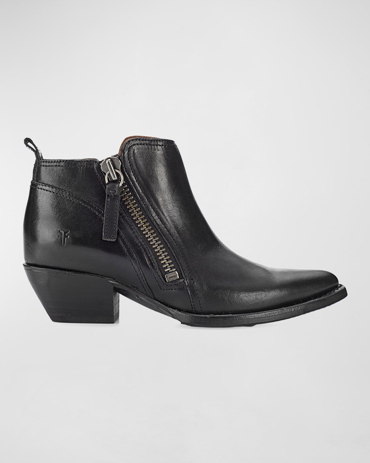 Shop Frye Sacha Rustic Dual-zip Ankle Booties In Black