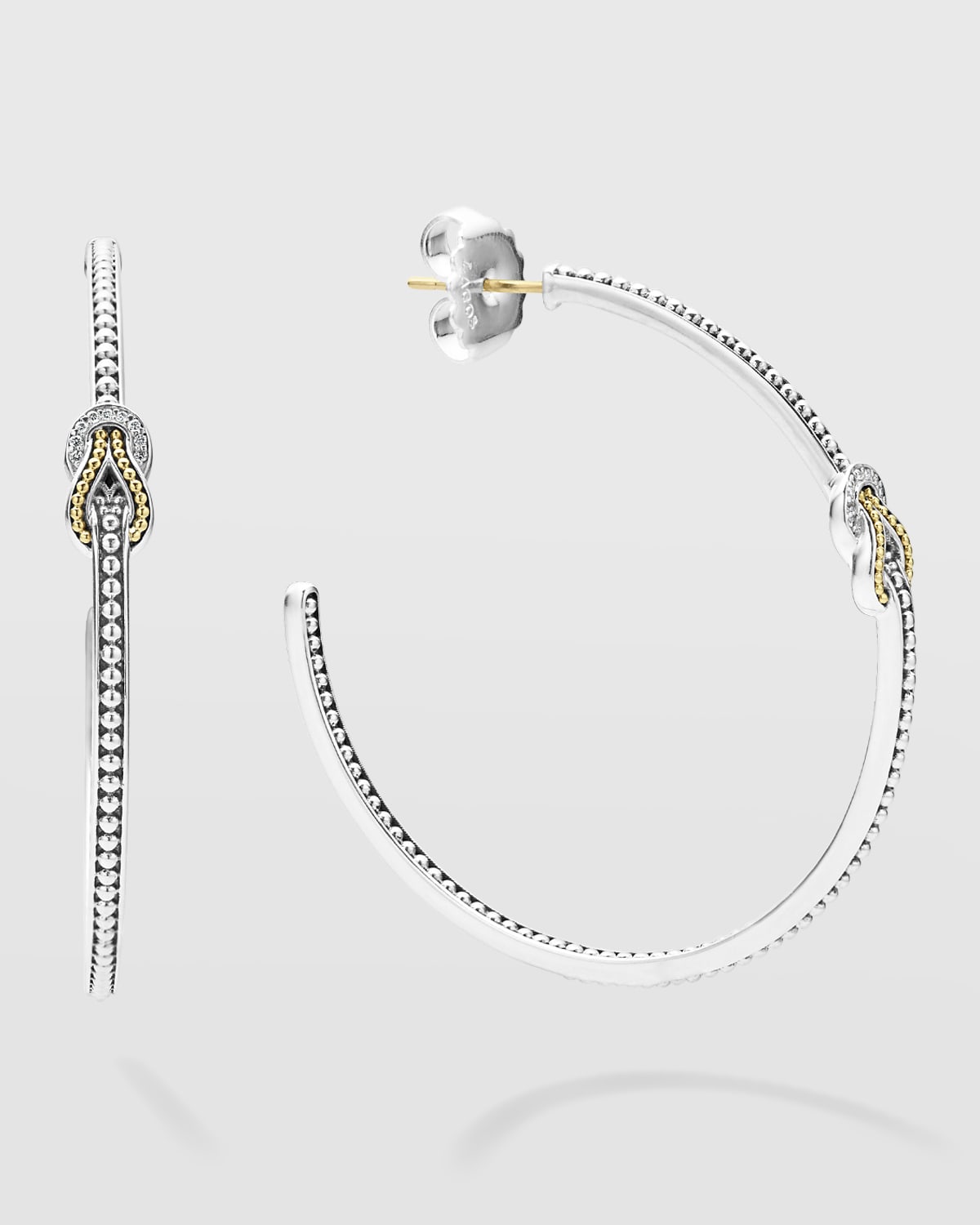 Newport Diamond Knot 50mm Hoop Earrings