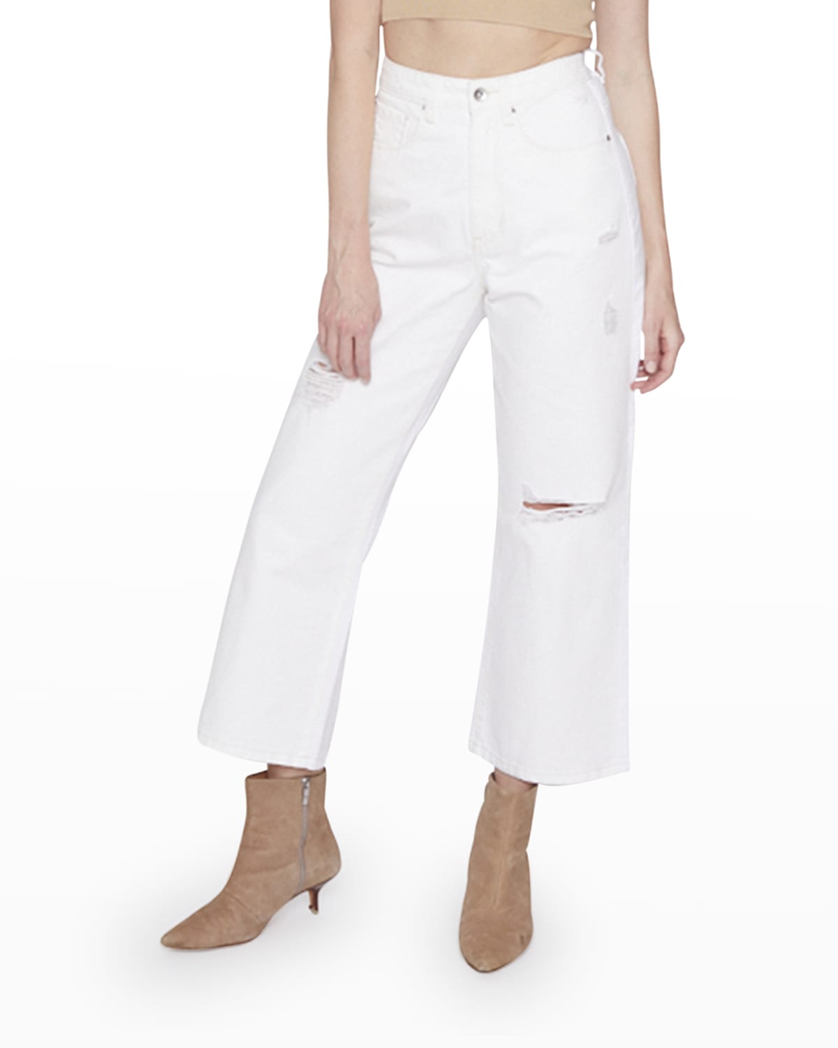 Blue Revival 90s Distressed Wide-leg Jeans In White
