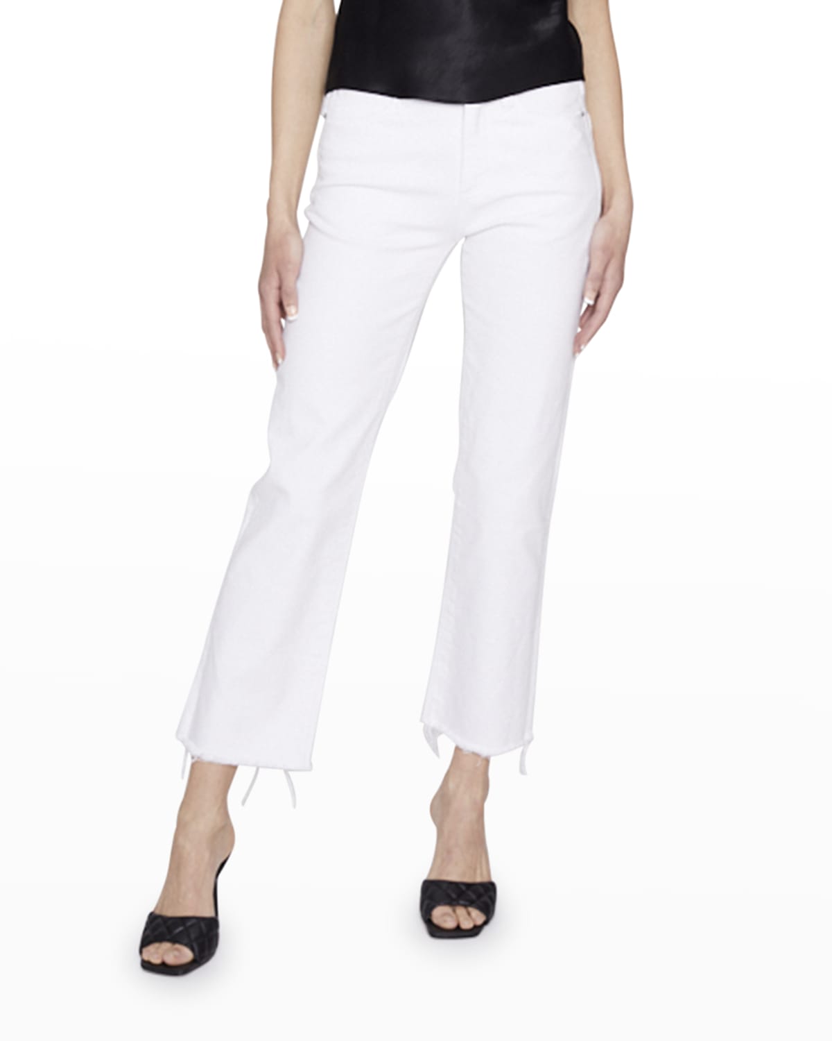 Blue Revival Quinn Raw Hem Straight Ankle Jeans In White