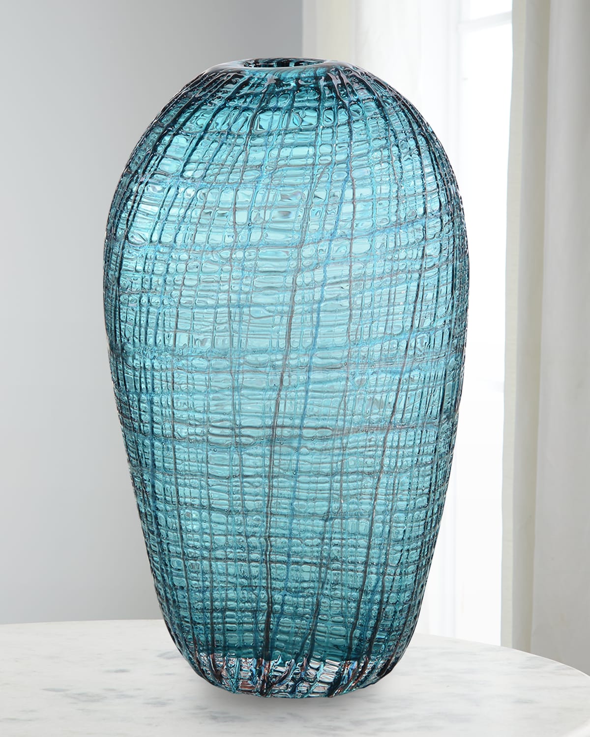 Shop John-richard Collection Blue And Grey Glass Vessel