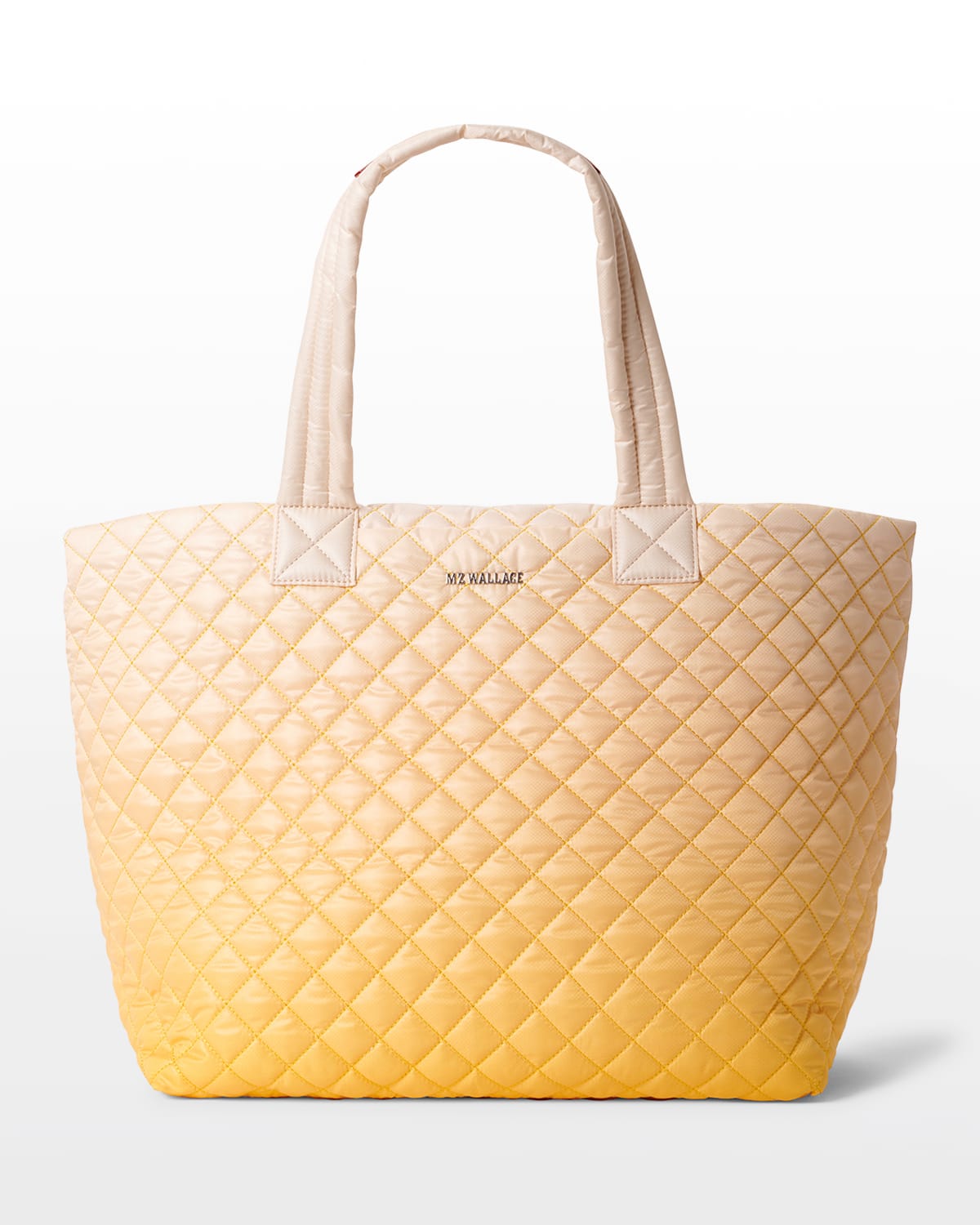 Mz Wallace Large Metro Gradient Quilted Nylon Tote Deluxe In Sunflower Ombre
