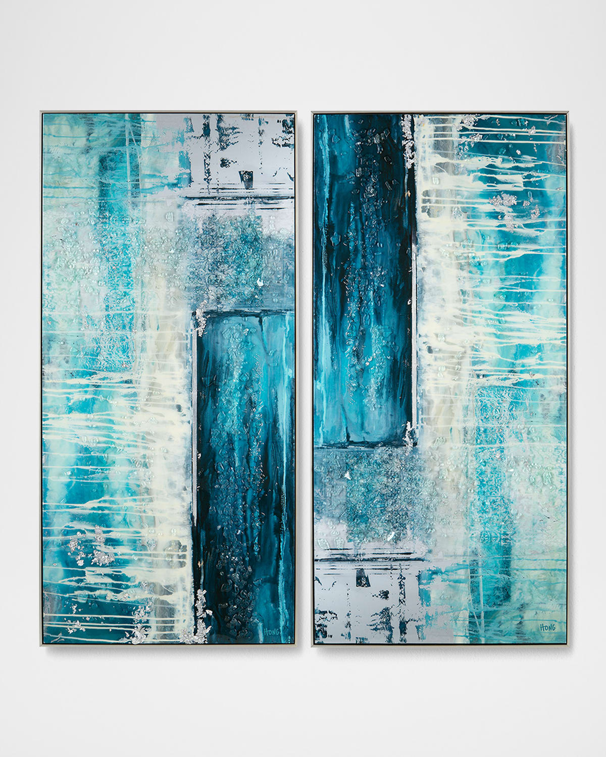 John-richard Collection Which Way Diptych By Mary Hong In Blue