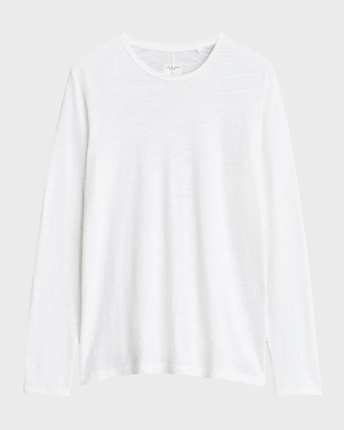 Rag & Bone Men's White Knit Long Sleeve Cotton T-shirt Pullover In Wht