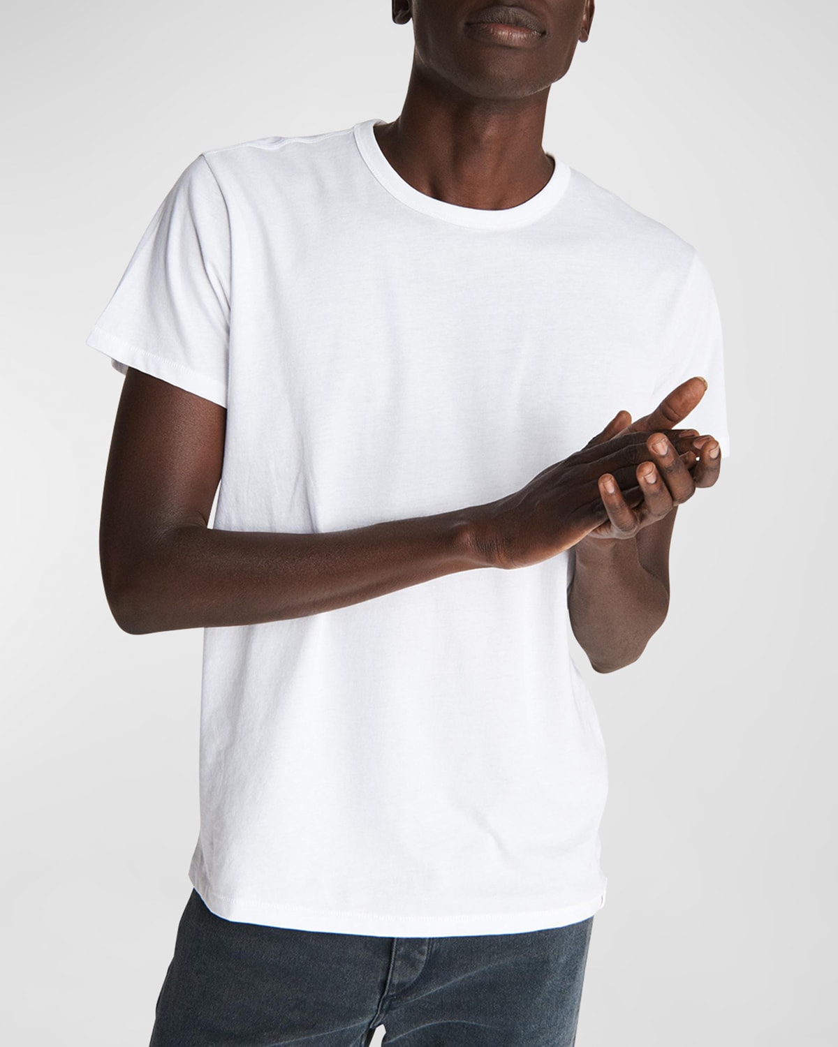 Rag & Bone Principle Logo-embroidered Organic Cotton-jersey T-shirt In Wht