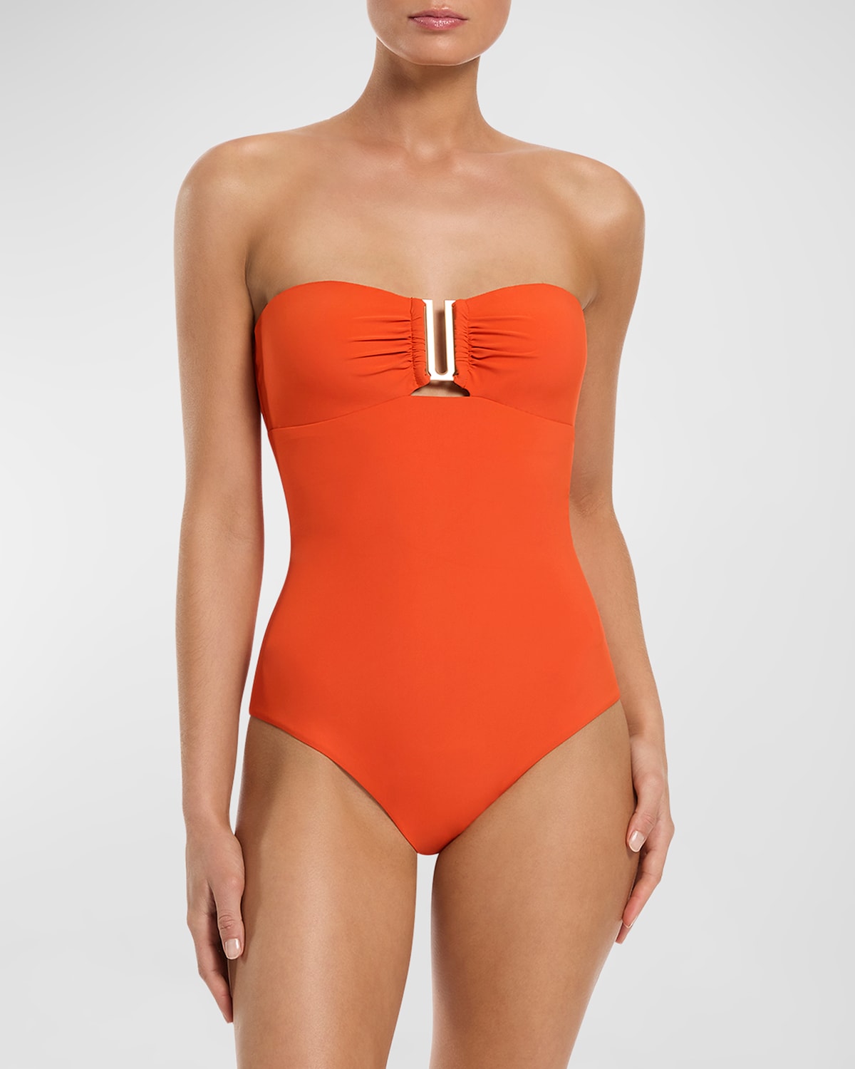 Jets Australia Jetset Bandeau One-piece Swimsuit In Coral