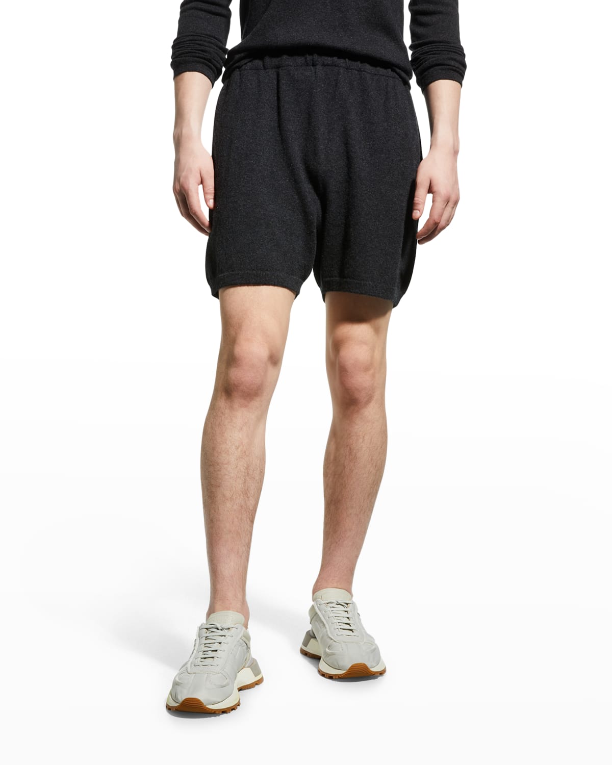 Active Cashmere For Neiman Marcus Men's Cashmere Shorts In Charcoal