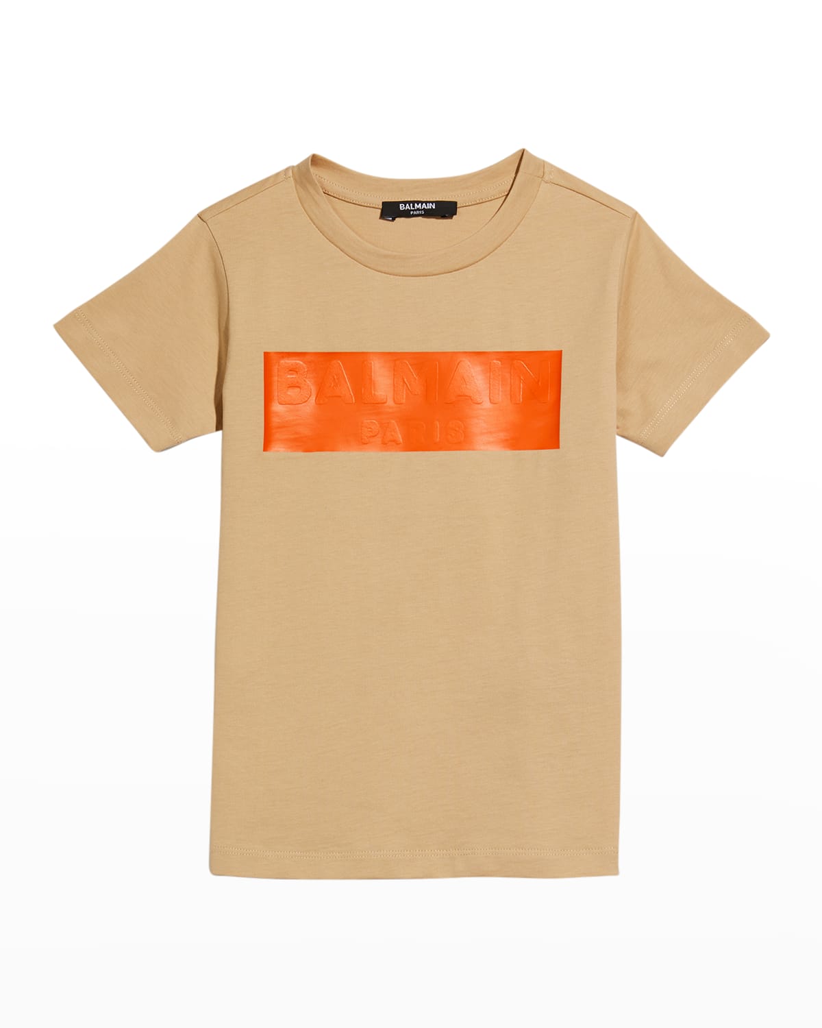 Boy's Embossed Logo-Print T-Shirt, Size 4-10