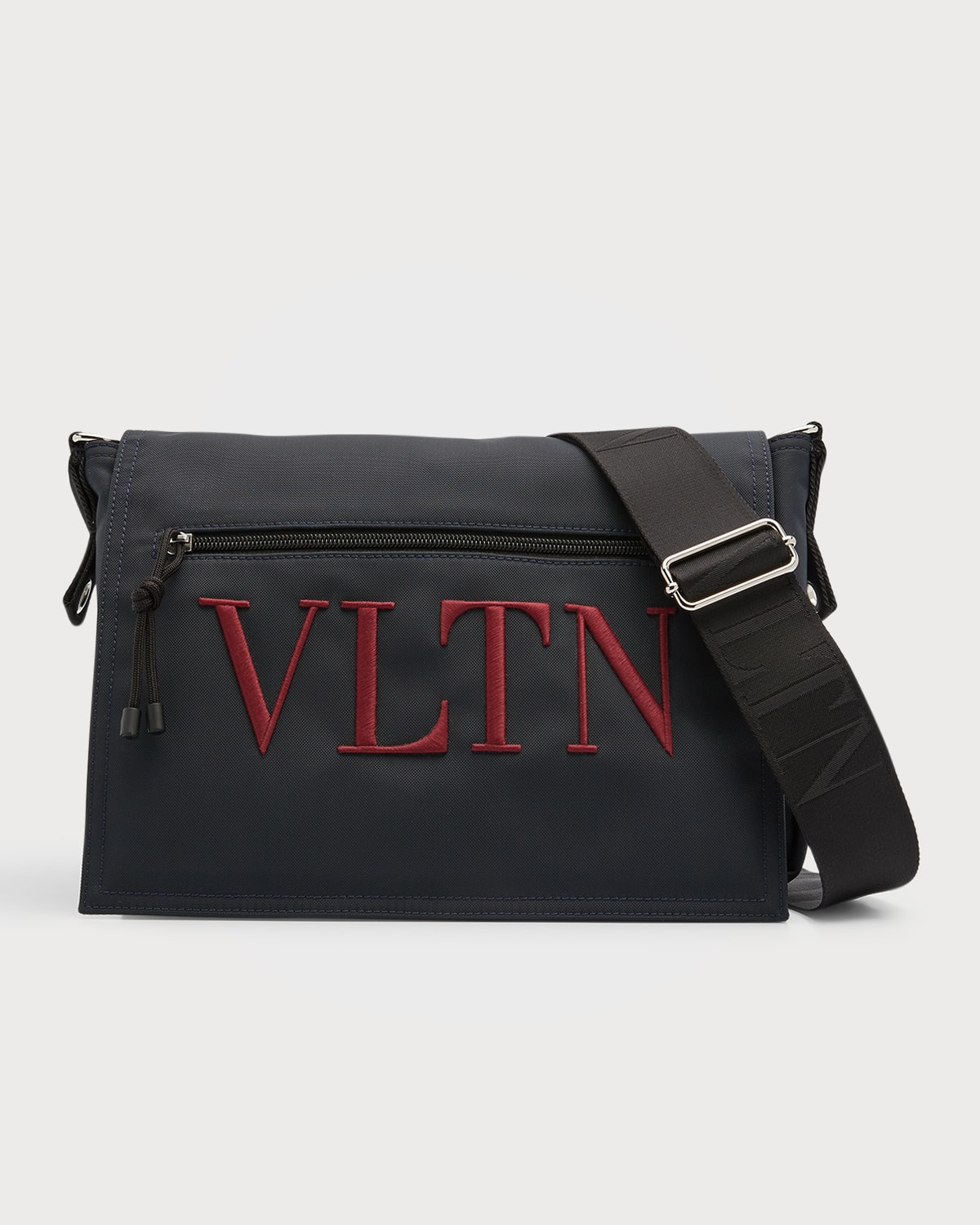 Valentino Garavani Men's Logo Messenger Bag In Navy/red ModeSens