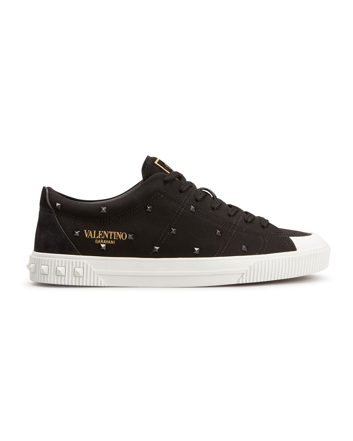 Men's Studded Canvas Low-Top Sneakers