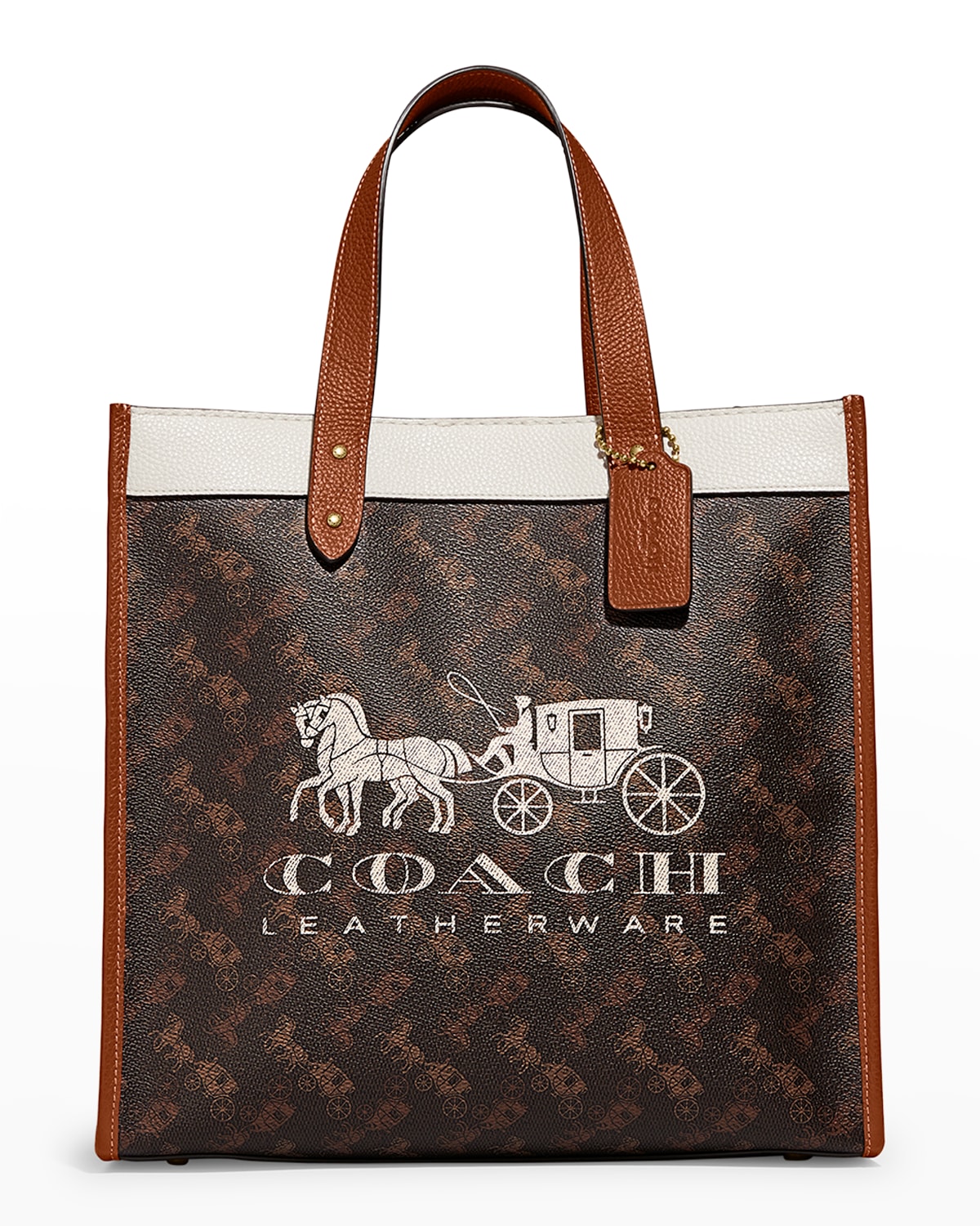Field Horse and Carriage Coated Canvas Tote Bag