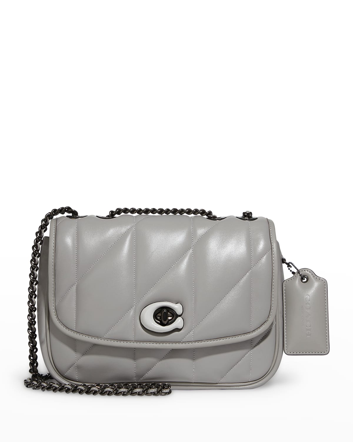 Coach Madison Quilted Pillow Leather Shoulder Bag In Dove Grey | ModeSens