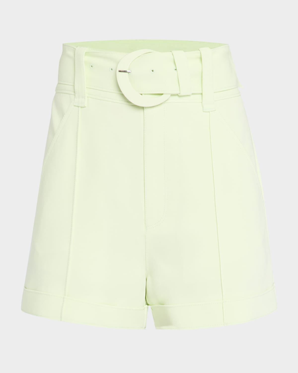 Aldi Belted High-Rise Stitched Shorts