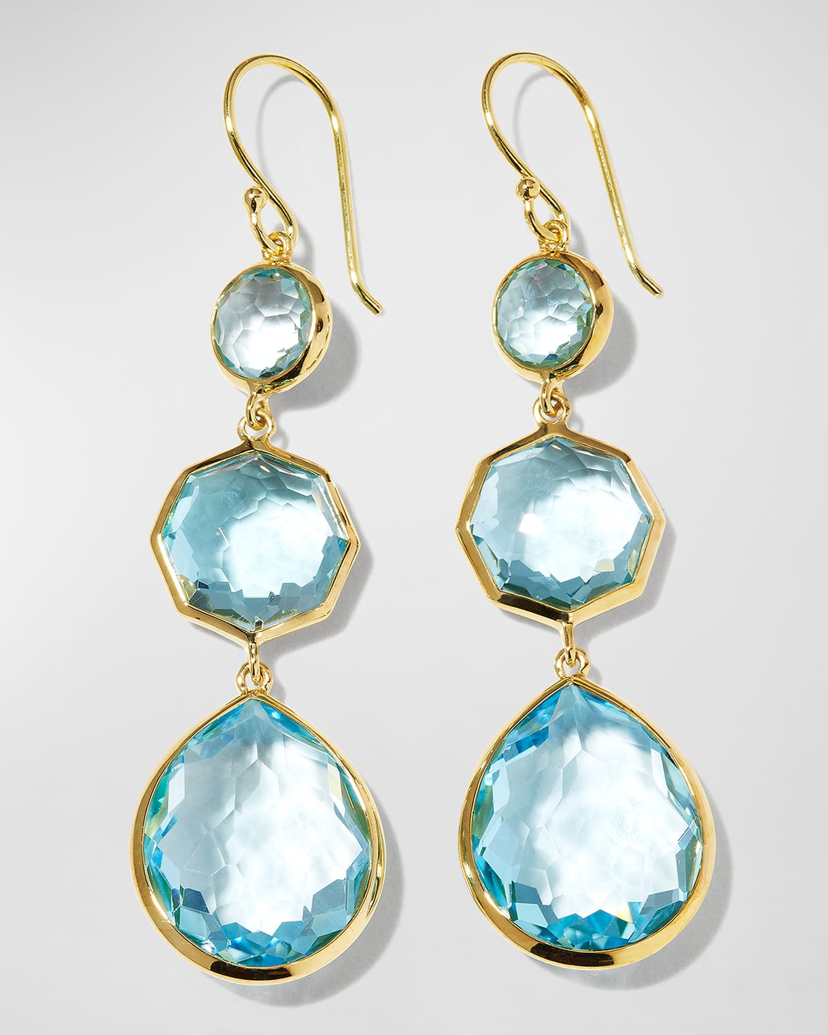 Shop Ippolita Small Crazy 8's Earrings In 18k Gold In Blue Topaz