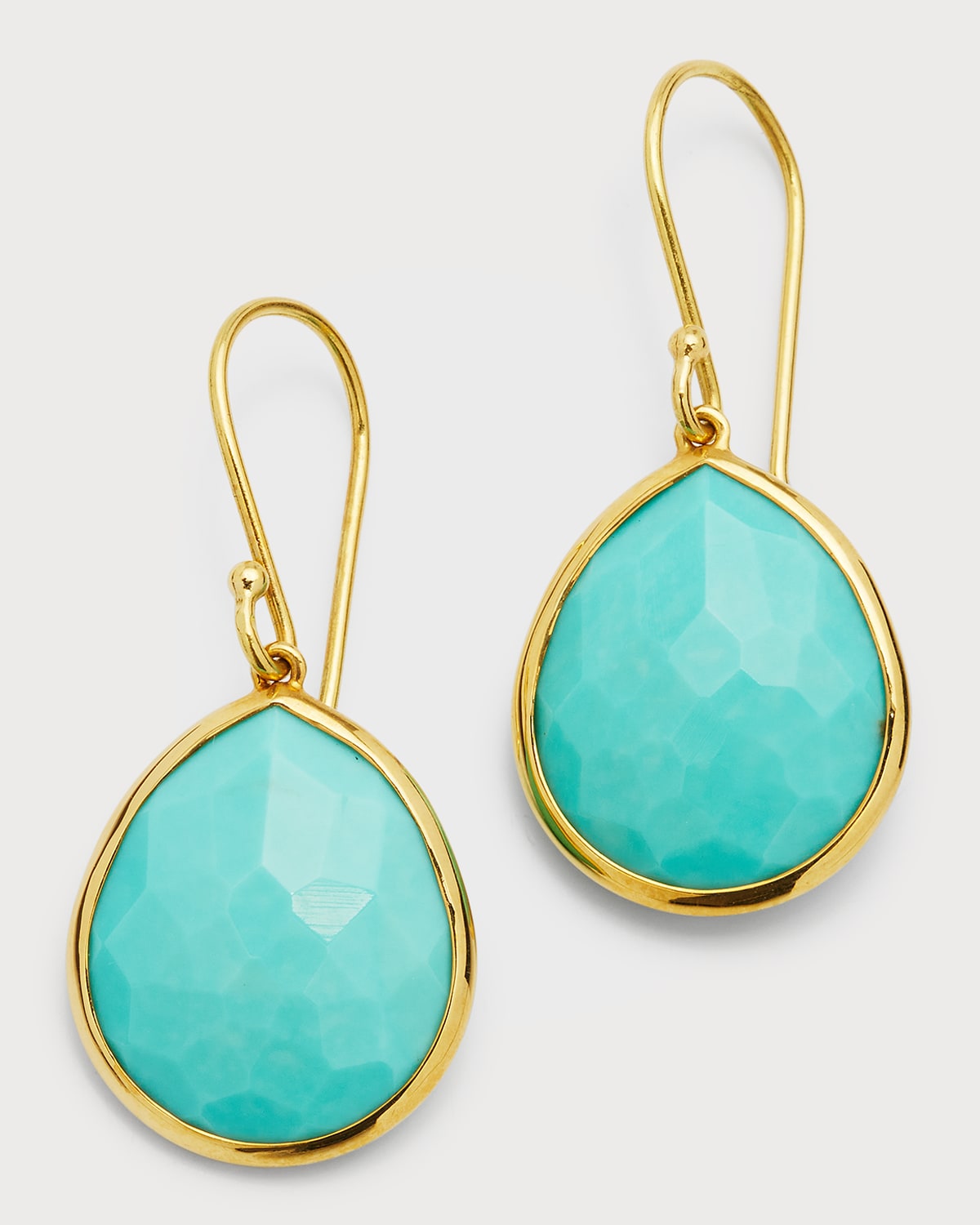 Shop Ippolita Small Teardrop Earrings In 18k Gold In Turquoise