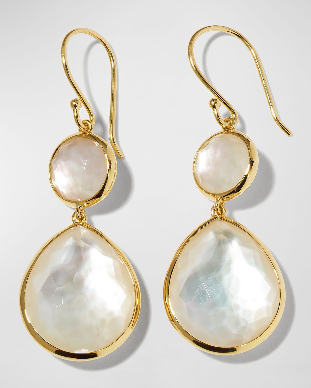 Snowman Teardrop Earrings in 18K Gold