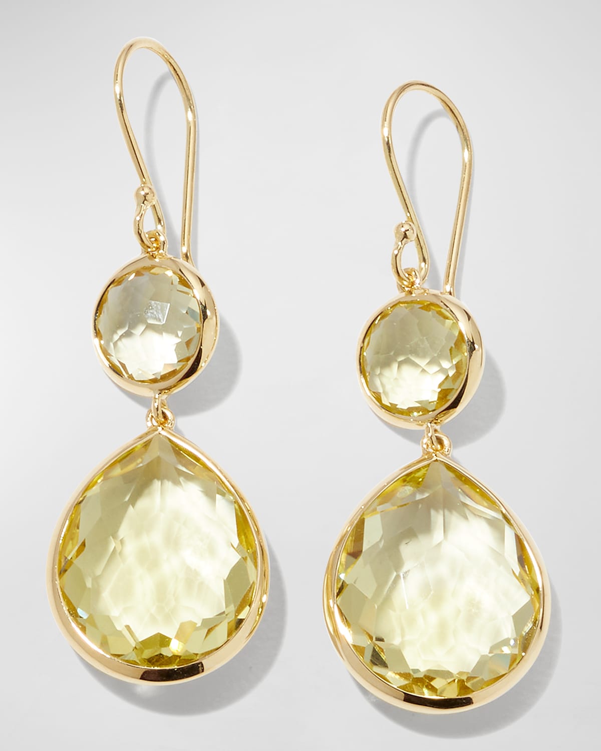 Snowman Teardrop Earrings in 18K Gold