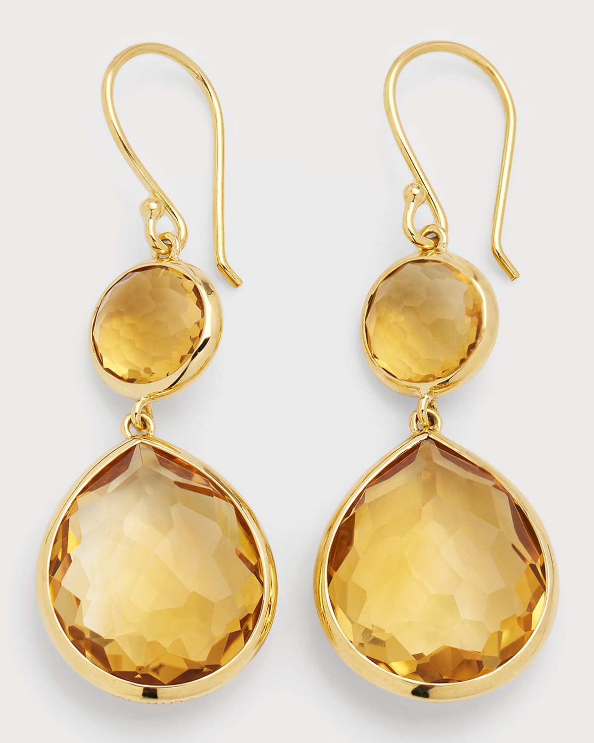 Ippolita Snowman Teardrop Earrings In 18k Gold In Orange Citrine