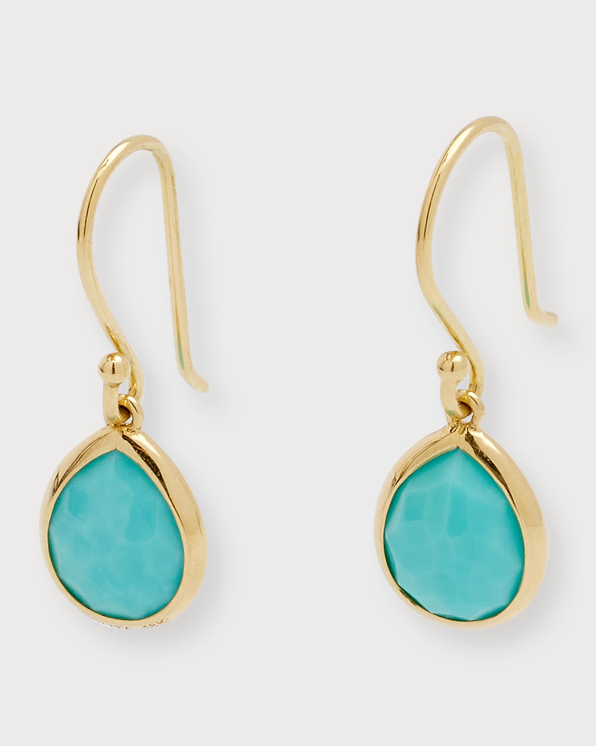 Ippolita Teeny Teardrop Earrings In 18k Gold In Turquoise