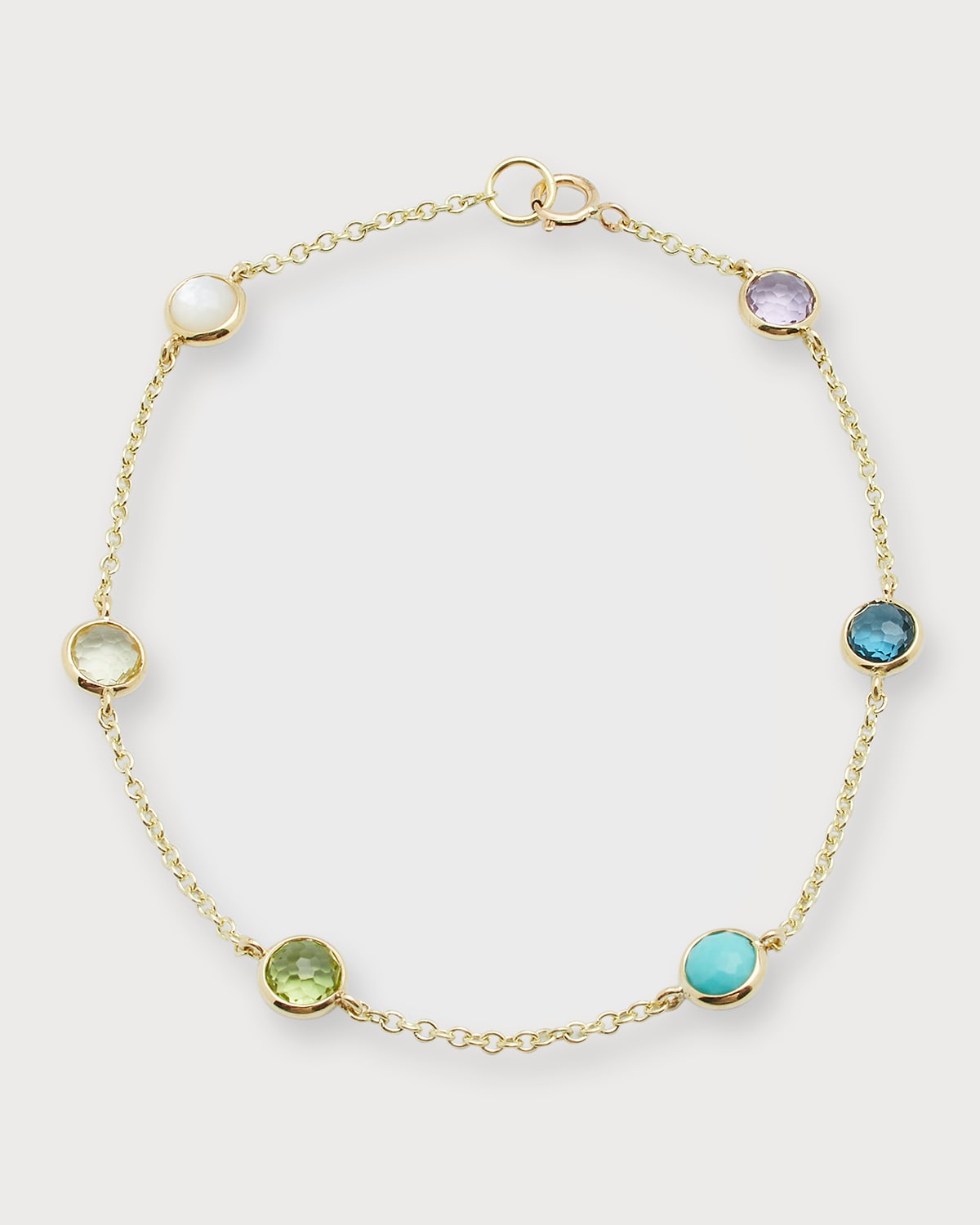 6-Stone Station Bracelet in 18K Gold