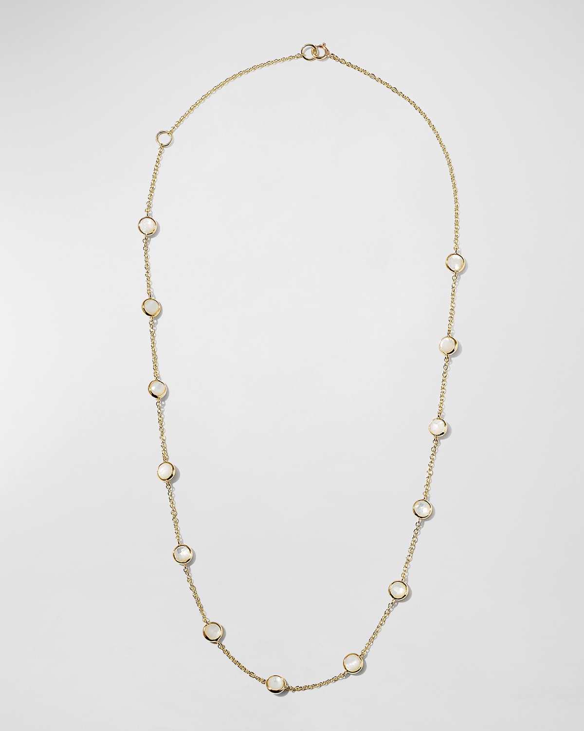 Shop Ippolita 13-stone Station Necklace In 18k Gold In Mother Of Pearl