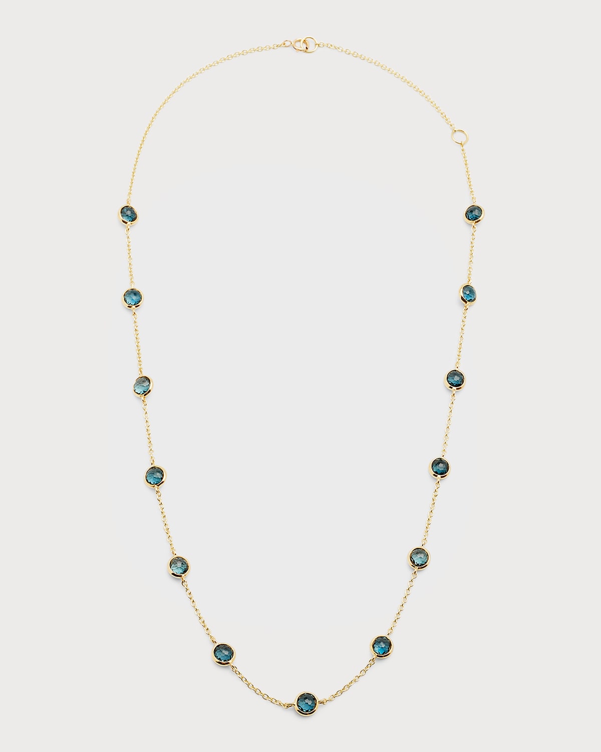 Ippolita 18k Yellow Gold Rock Candy Multi Stone Gelato Confetti Collar Necklace, 16-18 In London Blue Topaz
