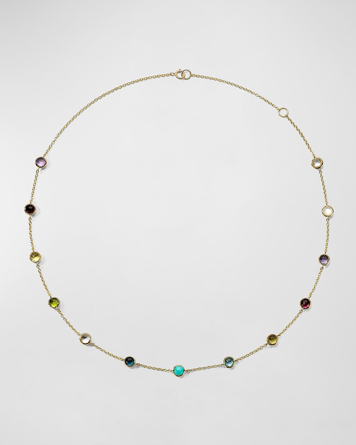 IPPOLITA 13-STONE STATION NECKLACE IN 18K GOLD