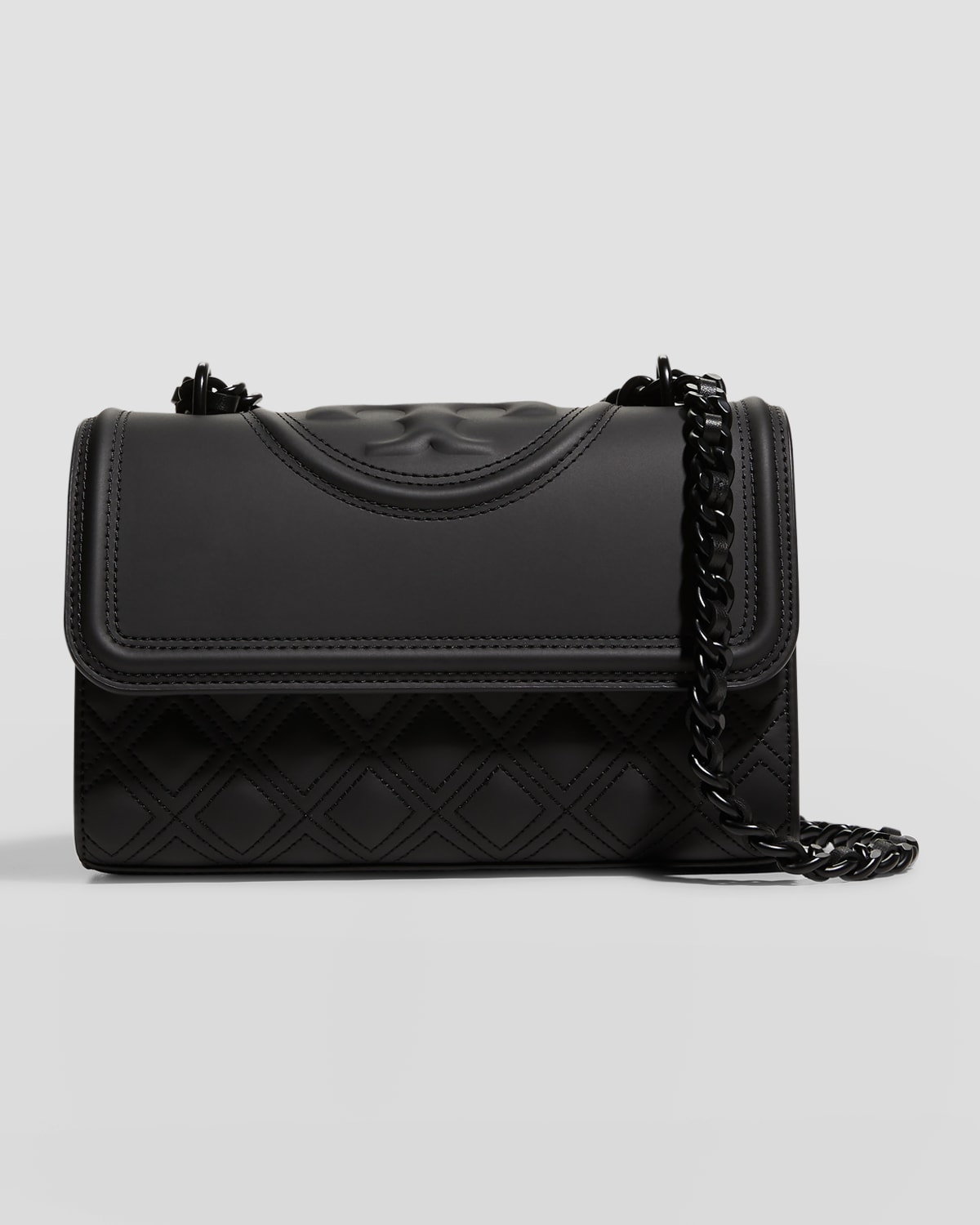 Tory Burch Fleming Small Tonal Convertible Shoulder Bag In Black