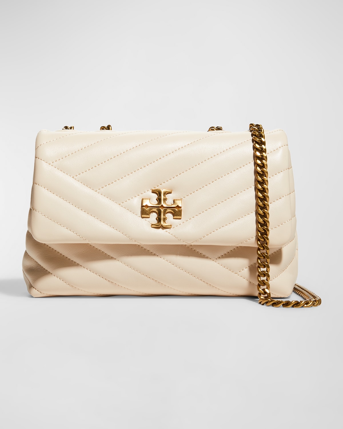 NEW Tory Burch New Cream SMALL Kira Chevron Convertible Shoulder Bag $548