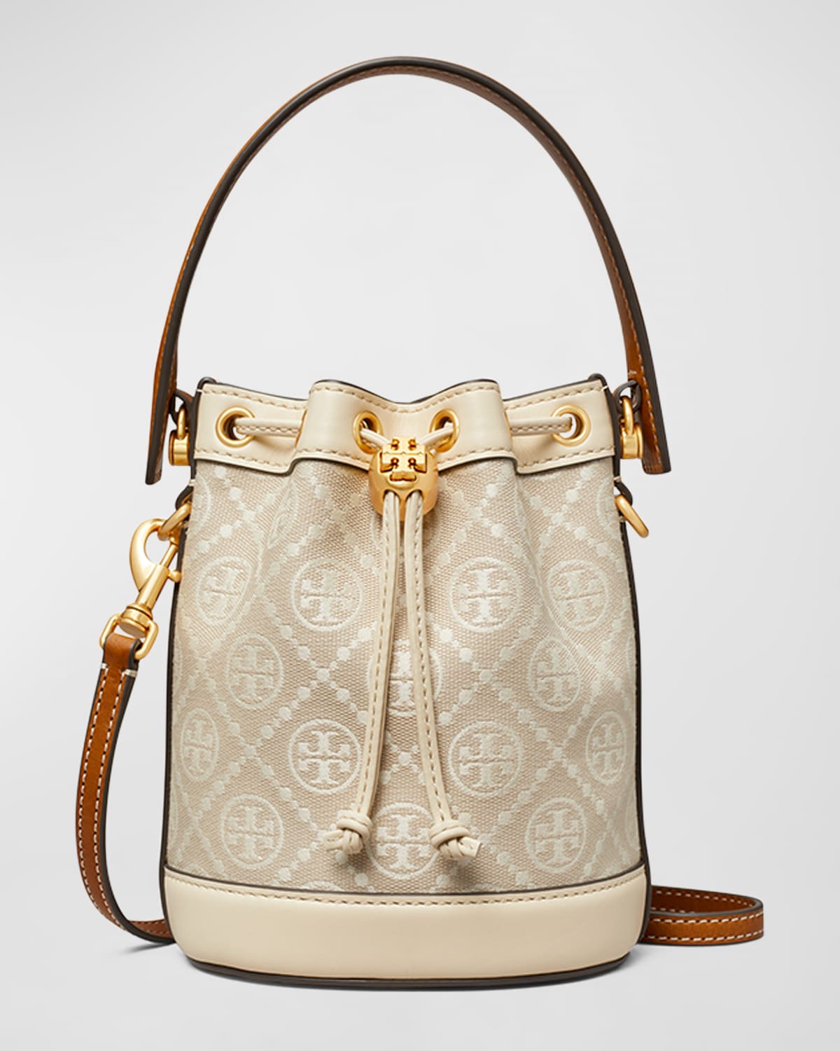 TORY BURCH T Monogram Jacquard Mini Bucket Bag