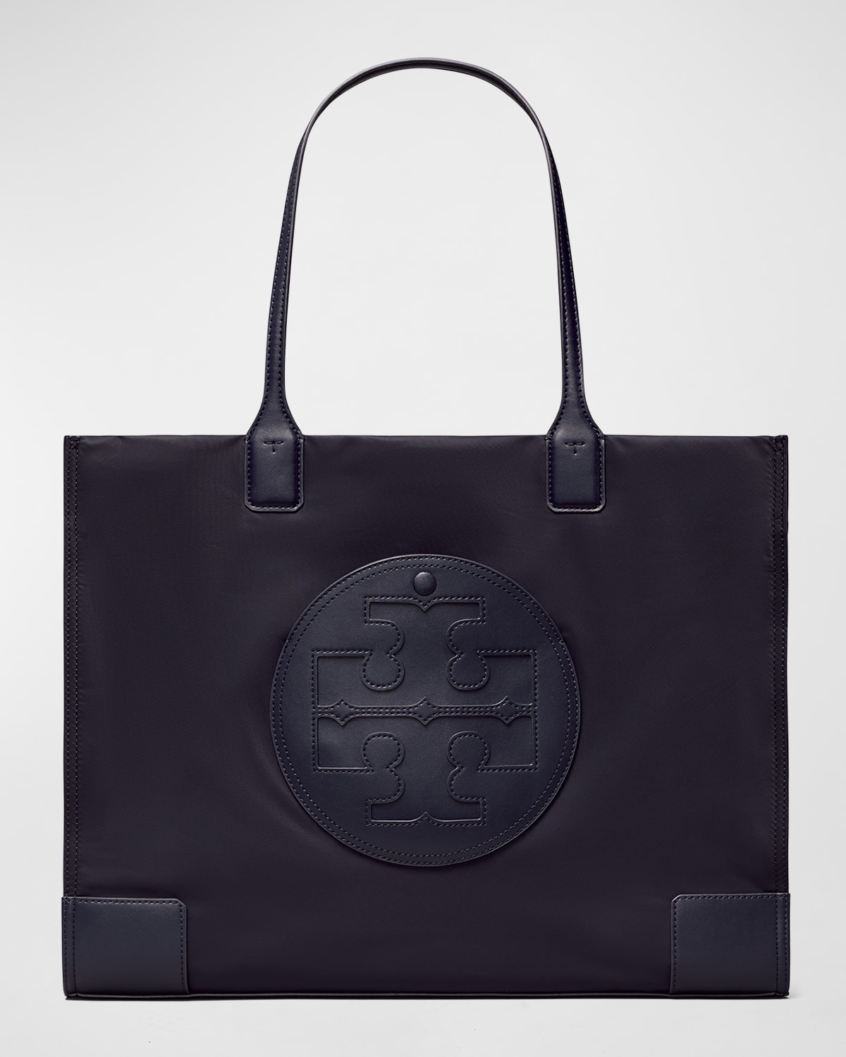 Tory Burch Ella Logo Recycled Nylon Tote Bag In Tory Navy