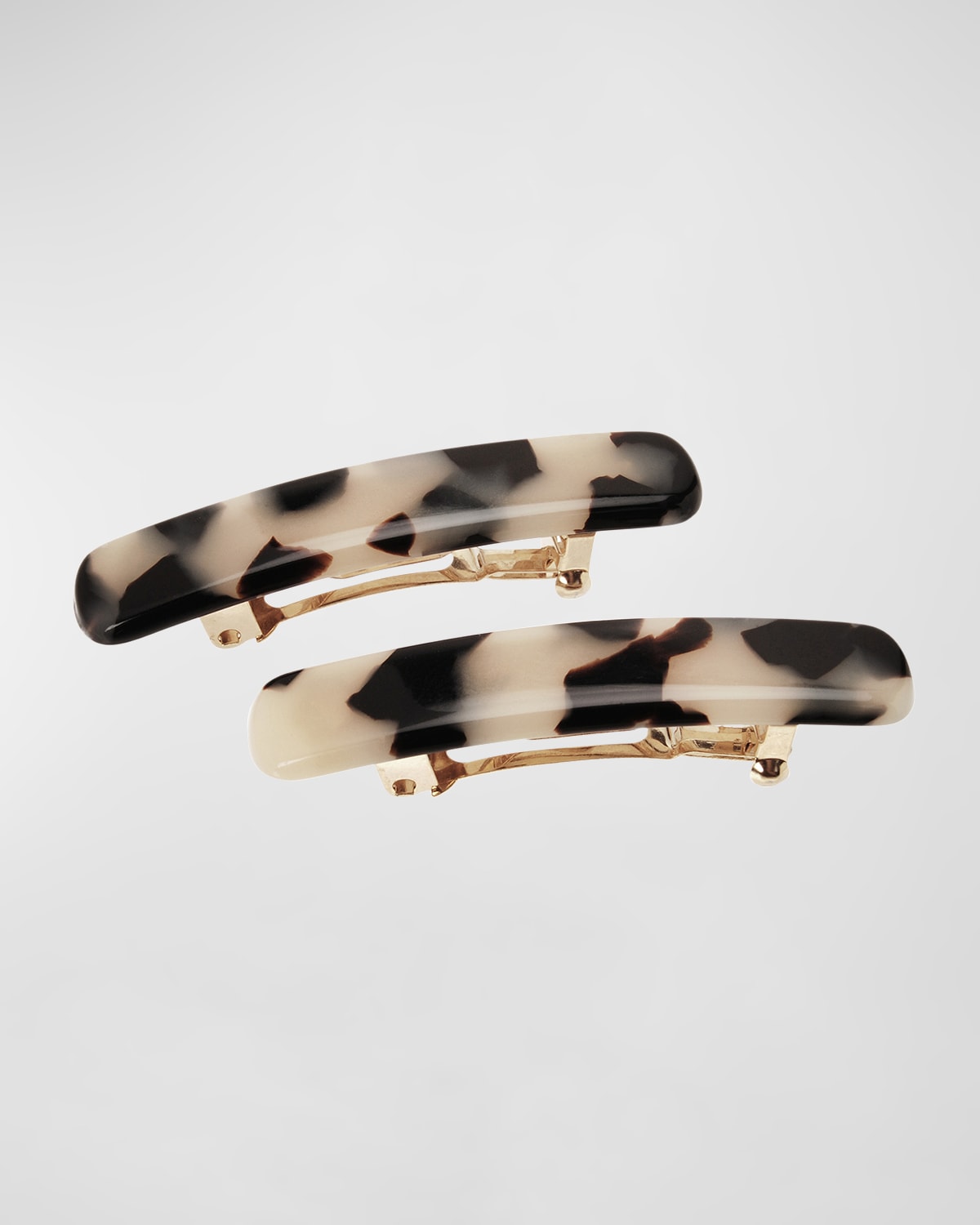 Shop L Erickson Mini Classic Rectangle Barrettes, Set Of 2 In Ivory Tokyo