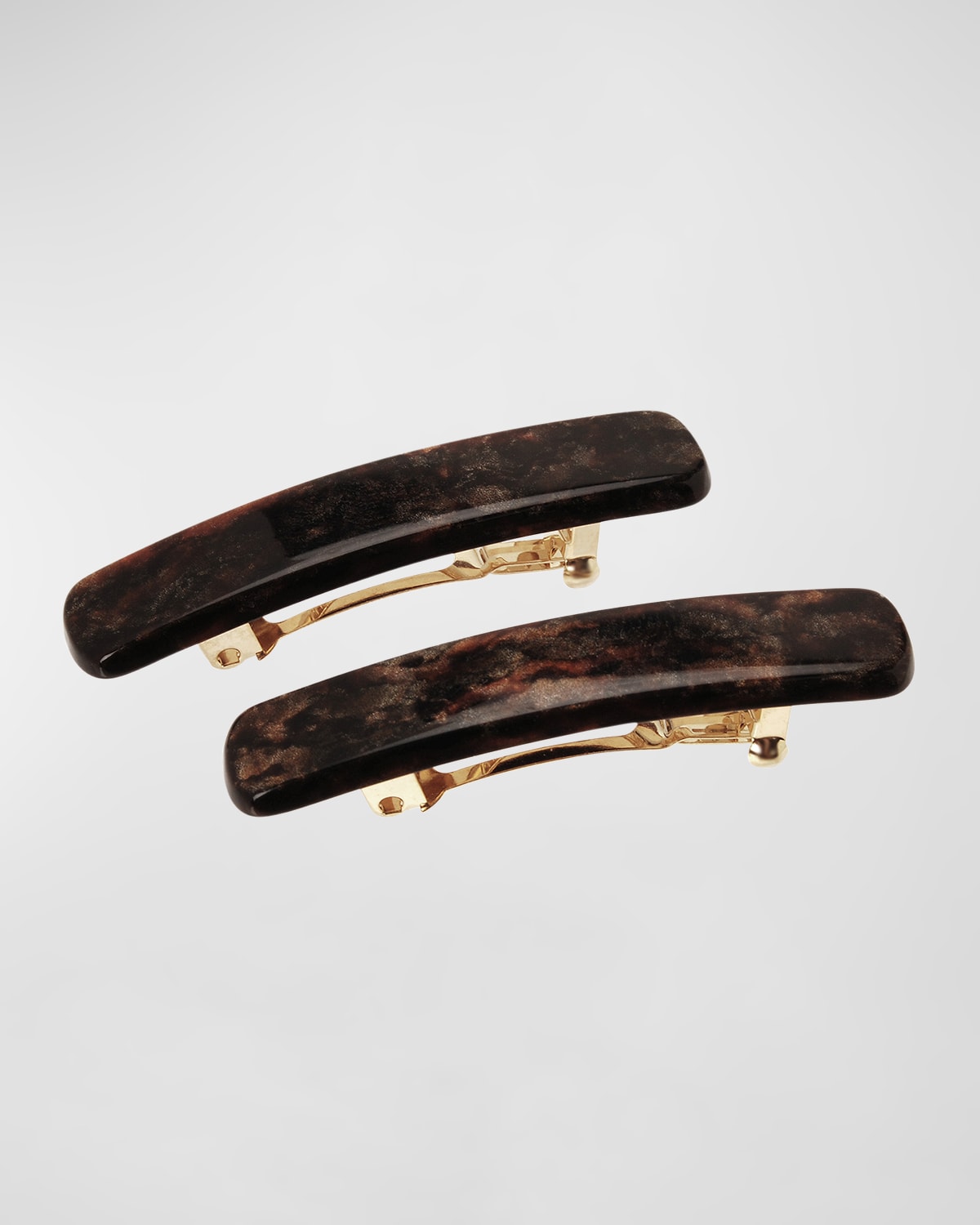 L Erickson Mini Classic Rectangle Barrettes, Set Of 2 In Mojave