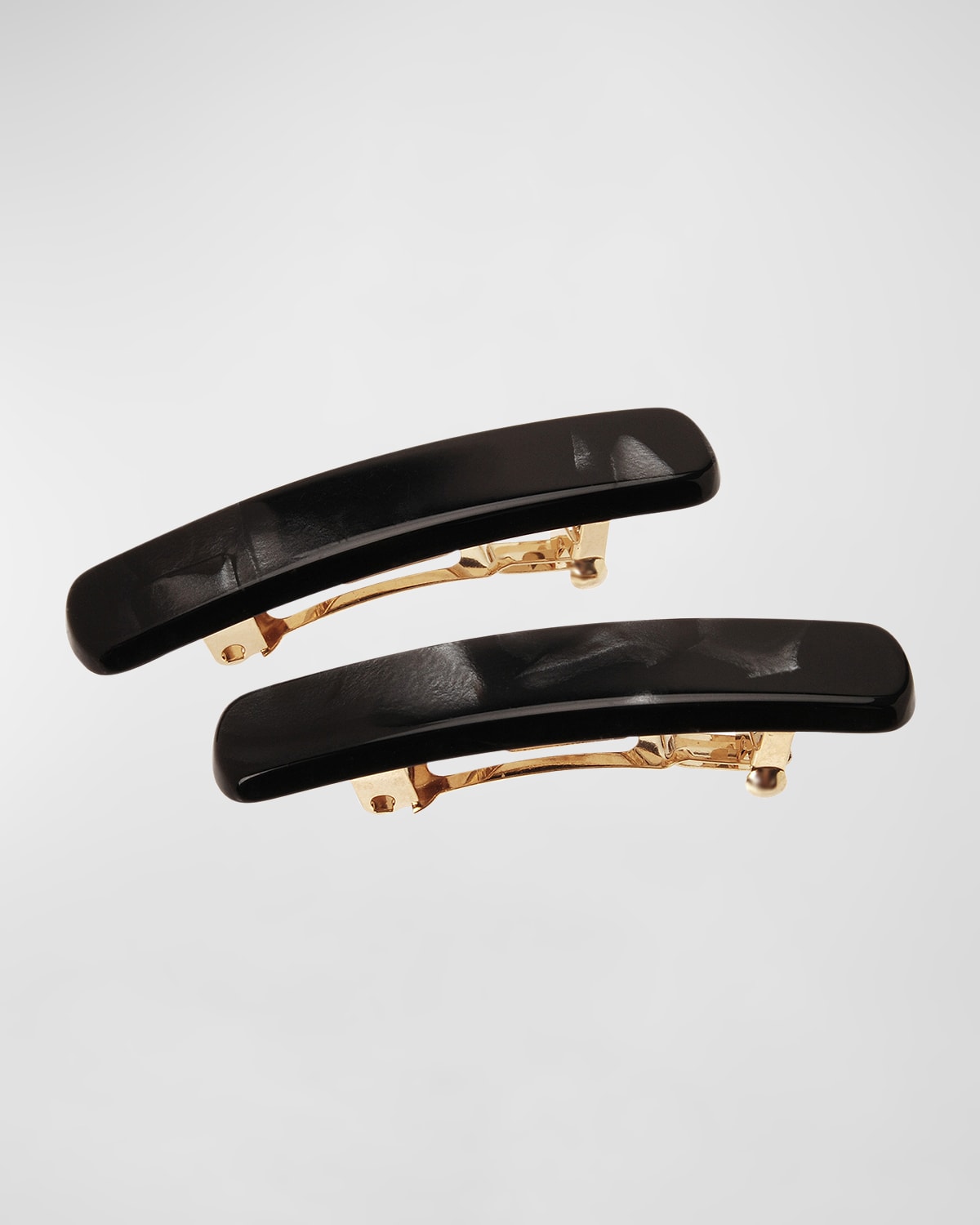 Shop L Erickson Mini Classic Rectangle Barrettes, Set Of 2 In Nacro Black