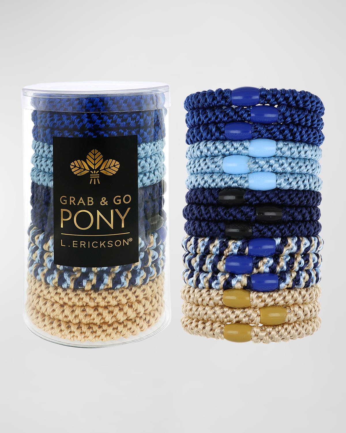 L Erickson L. Erickson Grab & Go 15-pack Braided Ponytail Holders In Catalina