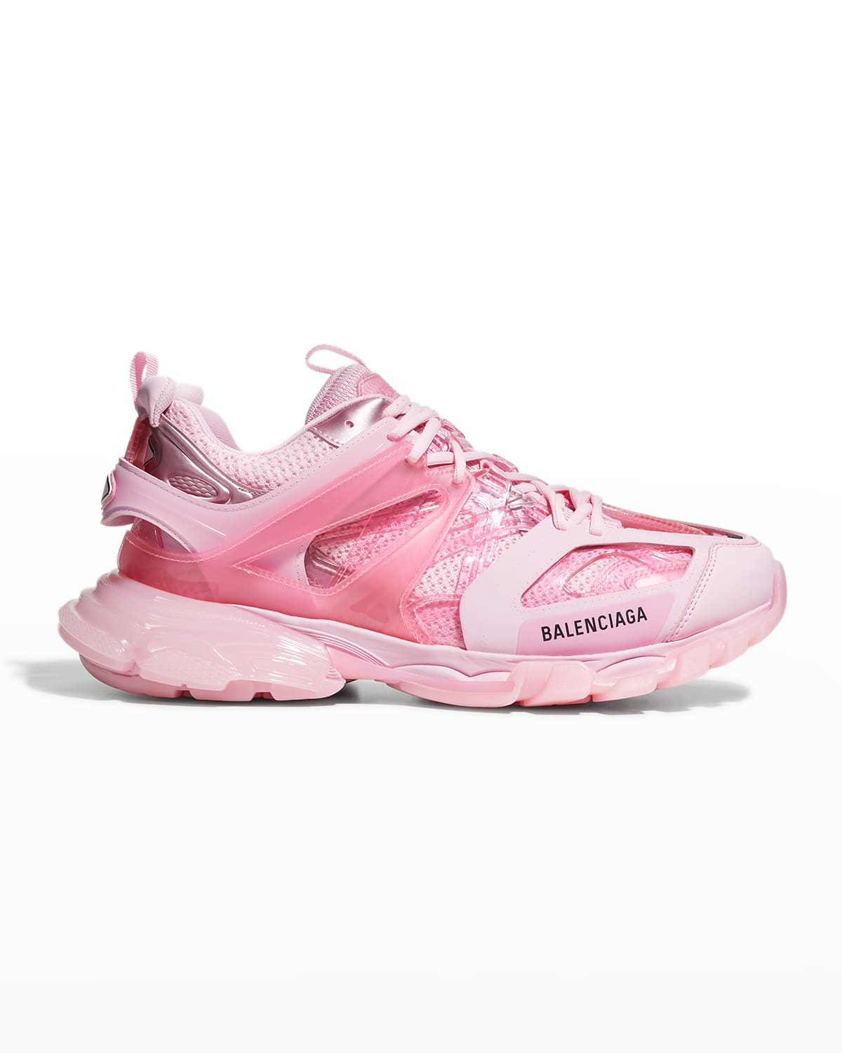 Balenciaga Men's Track Tonal Clear-sole Sneakers In Pink | ModeSens