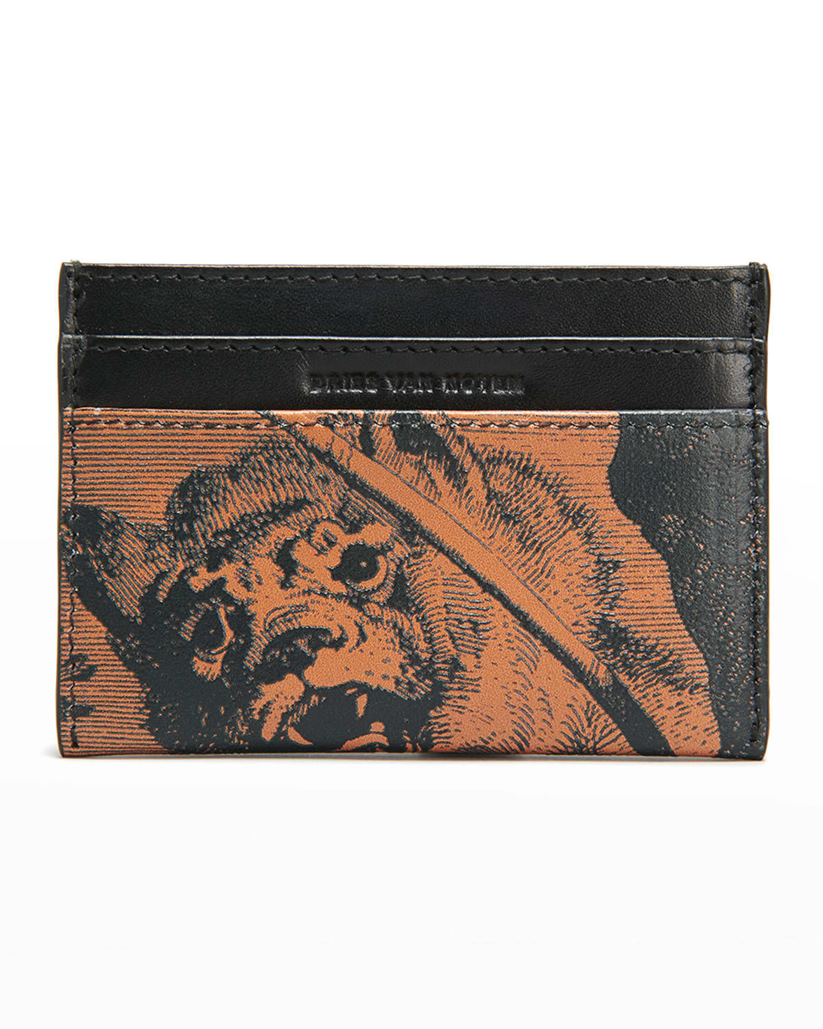 Dries Van Noten Men's Leather Card Holder In Orange | ModeSens