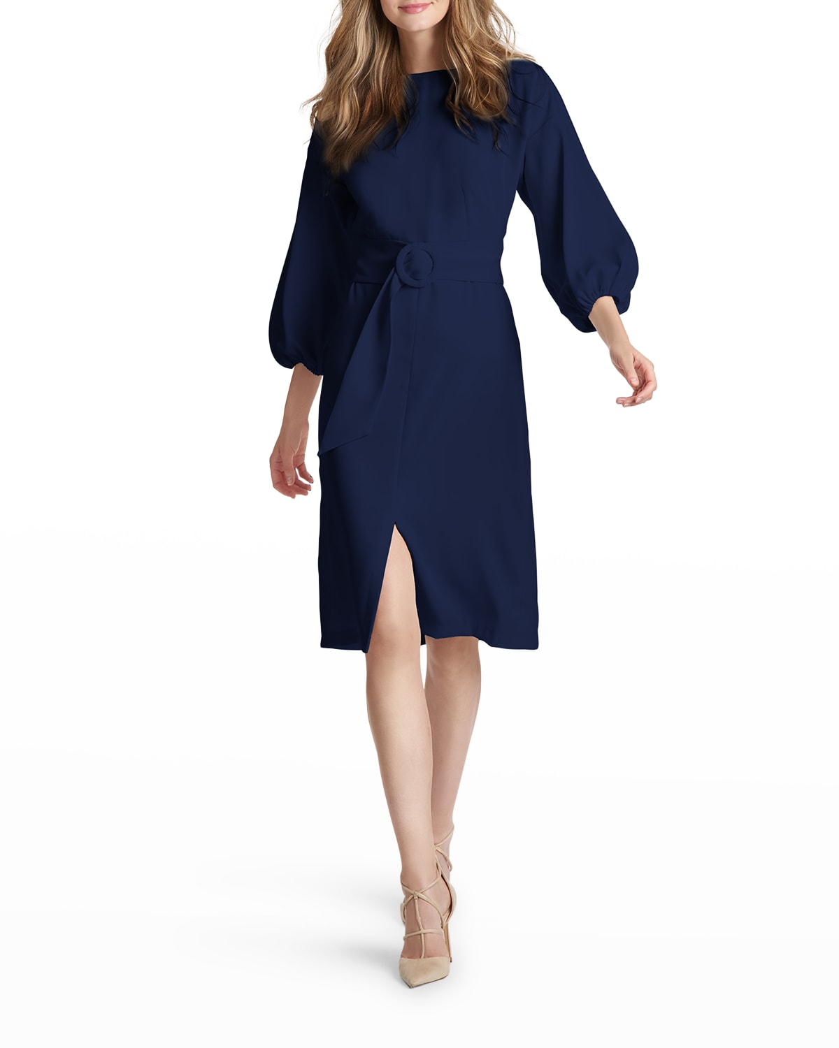 Annie Belted Crepe Dress