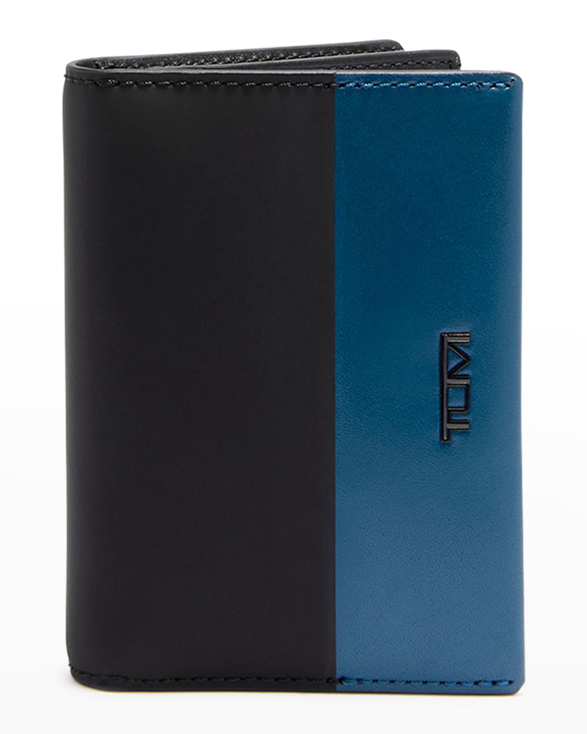 Tumi Gusseted Card Case In Turquoise/black