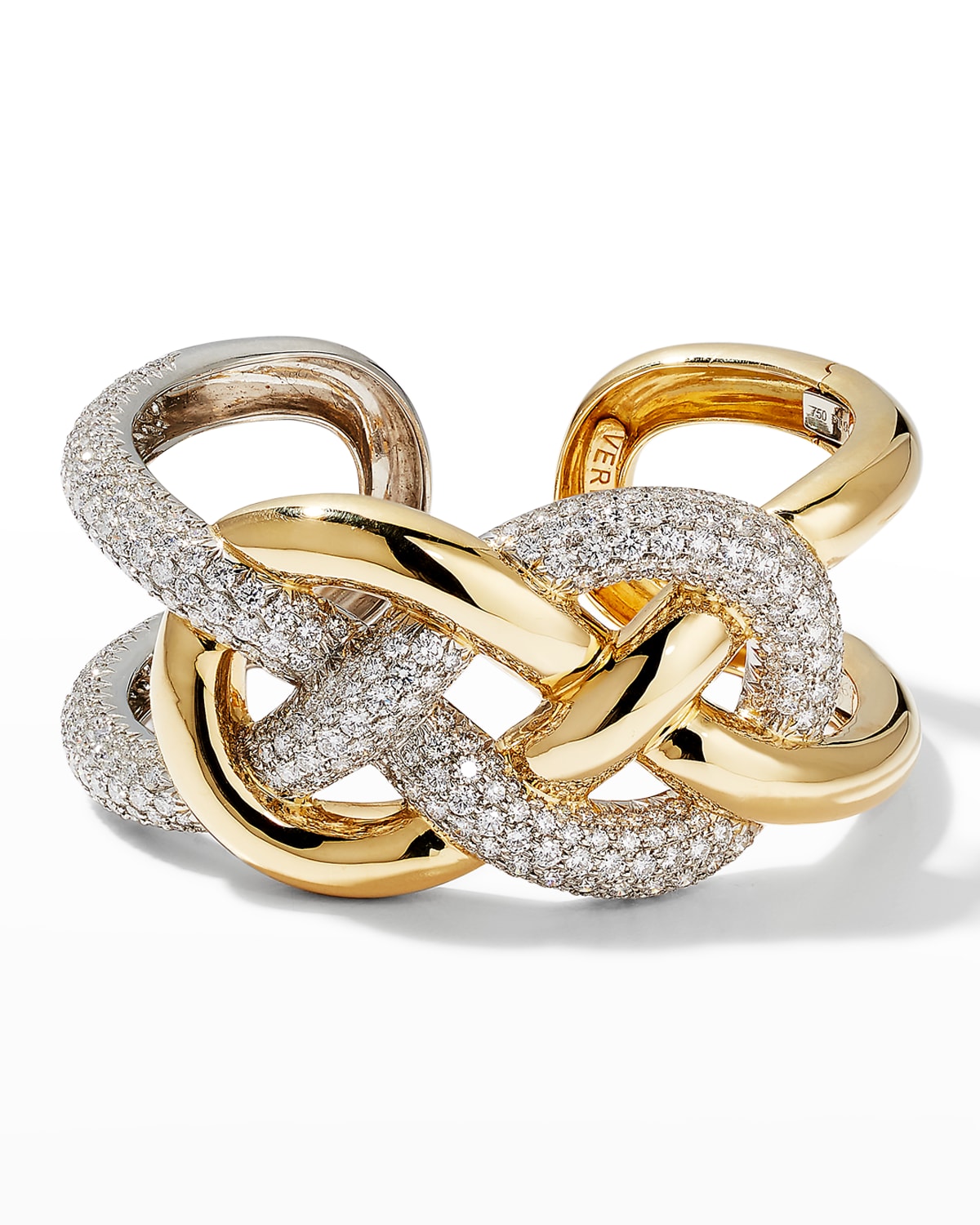 Yellow Gold and Platinum Diamond Infinity Knot Bracelet