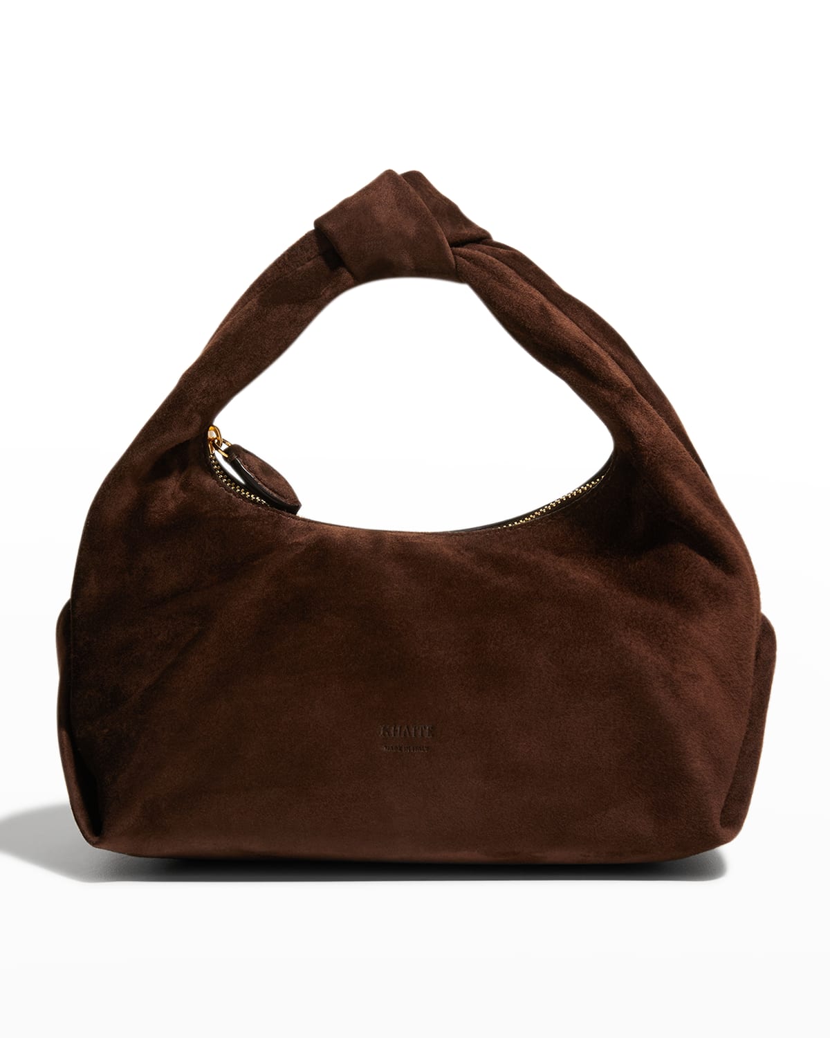 Beatrice Small Knot Suede Hobo Bag