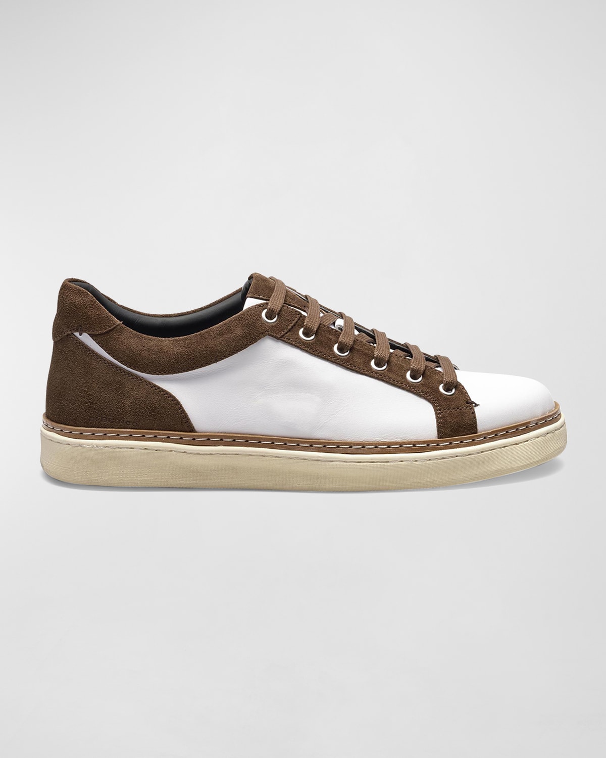 di Bianco Men's Binetto Mix-Leather Low-Top Sneakers