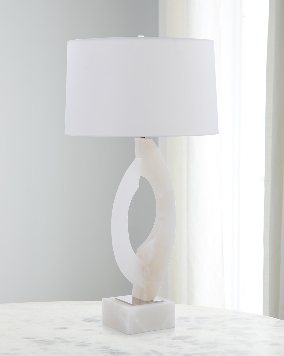 Shop John-richard Collection Alabaster 38" Table Lamp In White
