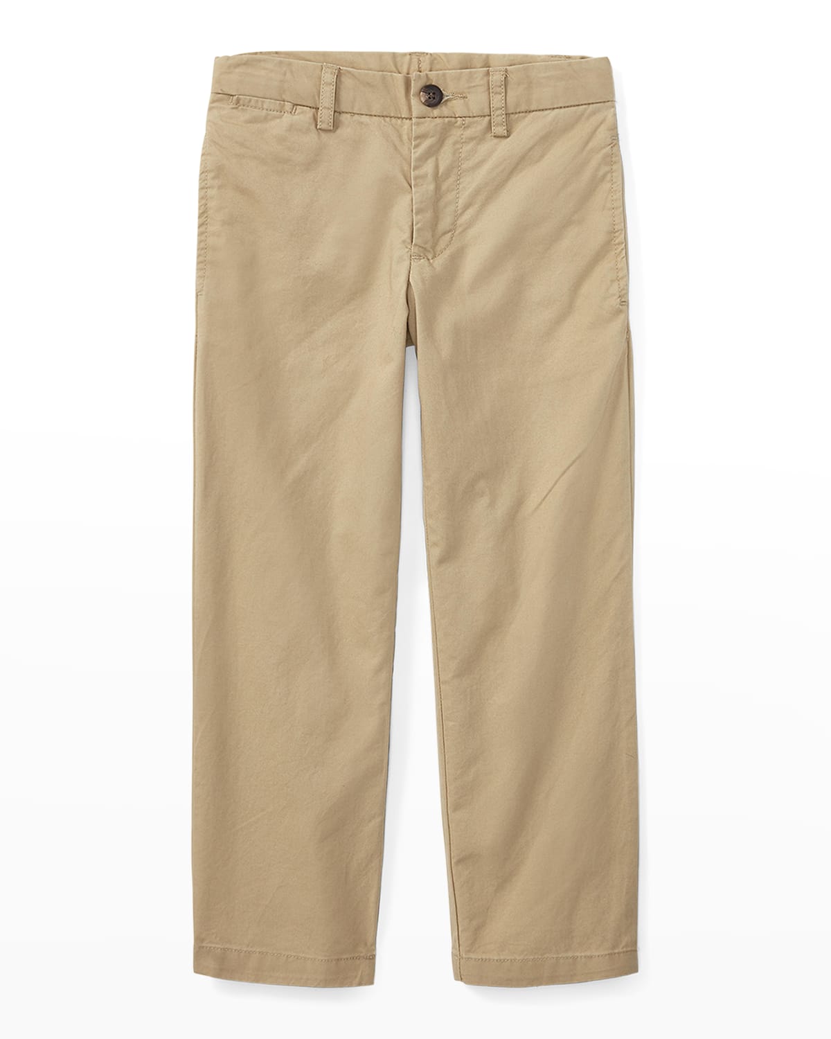 Ralph Lauren Kids' Boy's Flat Front Chino Pants In Classic Khaki