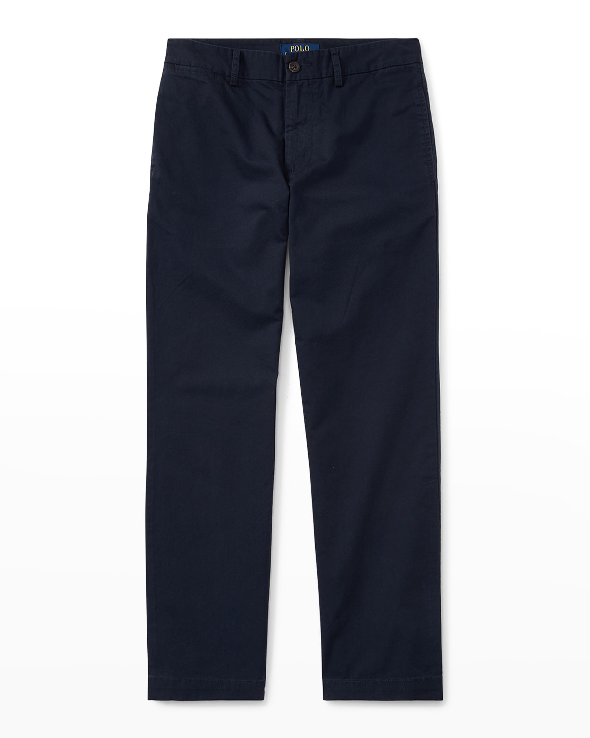 Shop Ralph Lauren Boy's Flat Front Chino Pants In Aviator Navy
