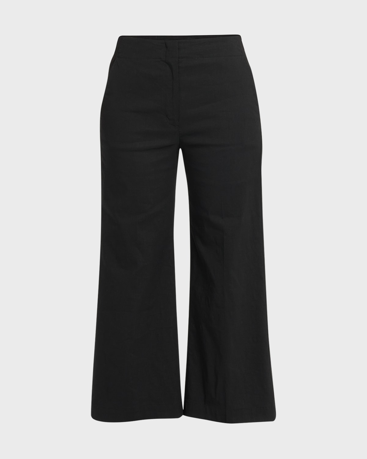 Theory Terena Cropped Wide-leg Pants In Black