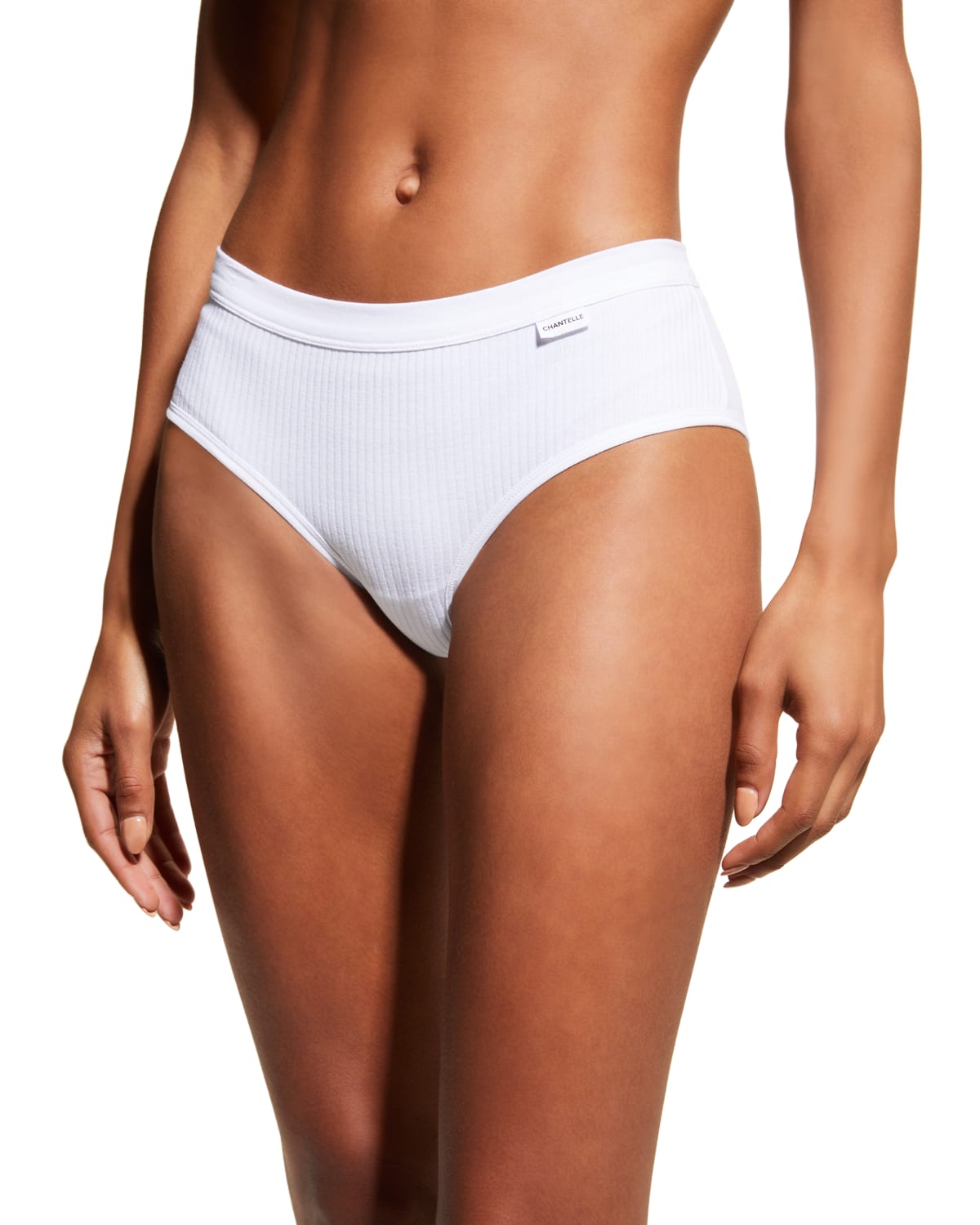 Chantelle Cotton Comfort Ribbed Hipster Brief In White