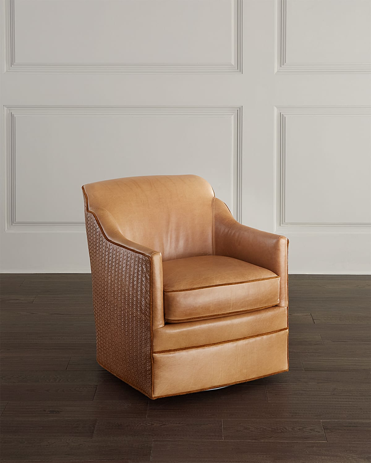 Massoud Harris Leather Swivel Chair